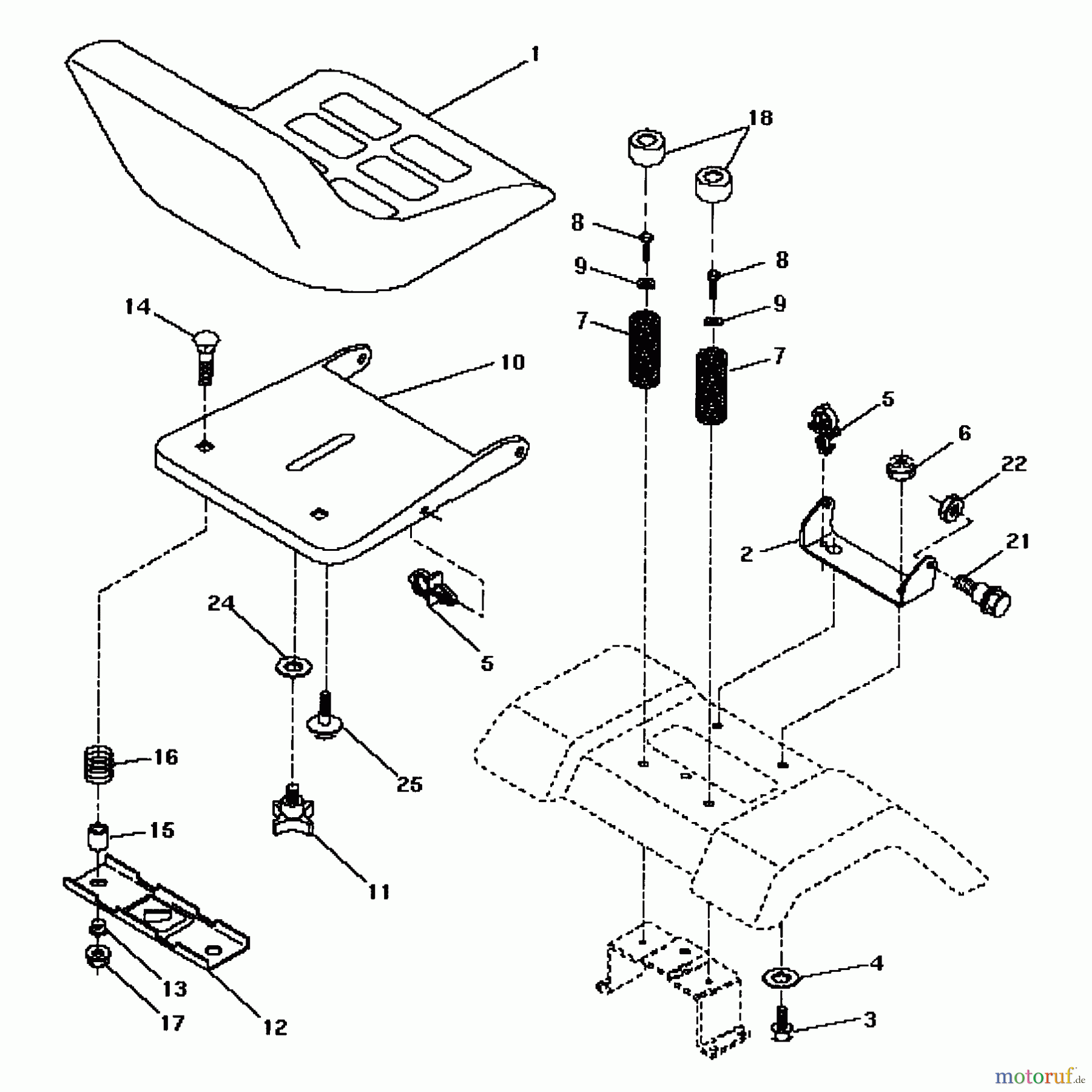 Husqvarna Rasen und Garten Traktoren LTH 125 (954002721) (HC125H42C) - Husqvarna Lawn Tractor (1996-04 & After) Seat
