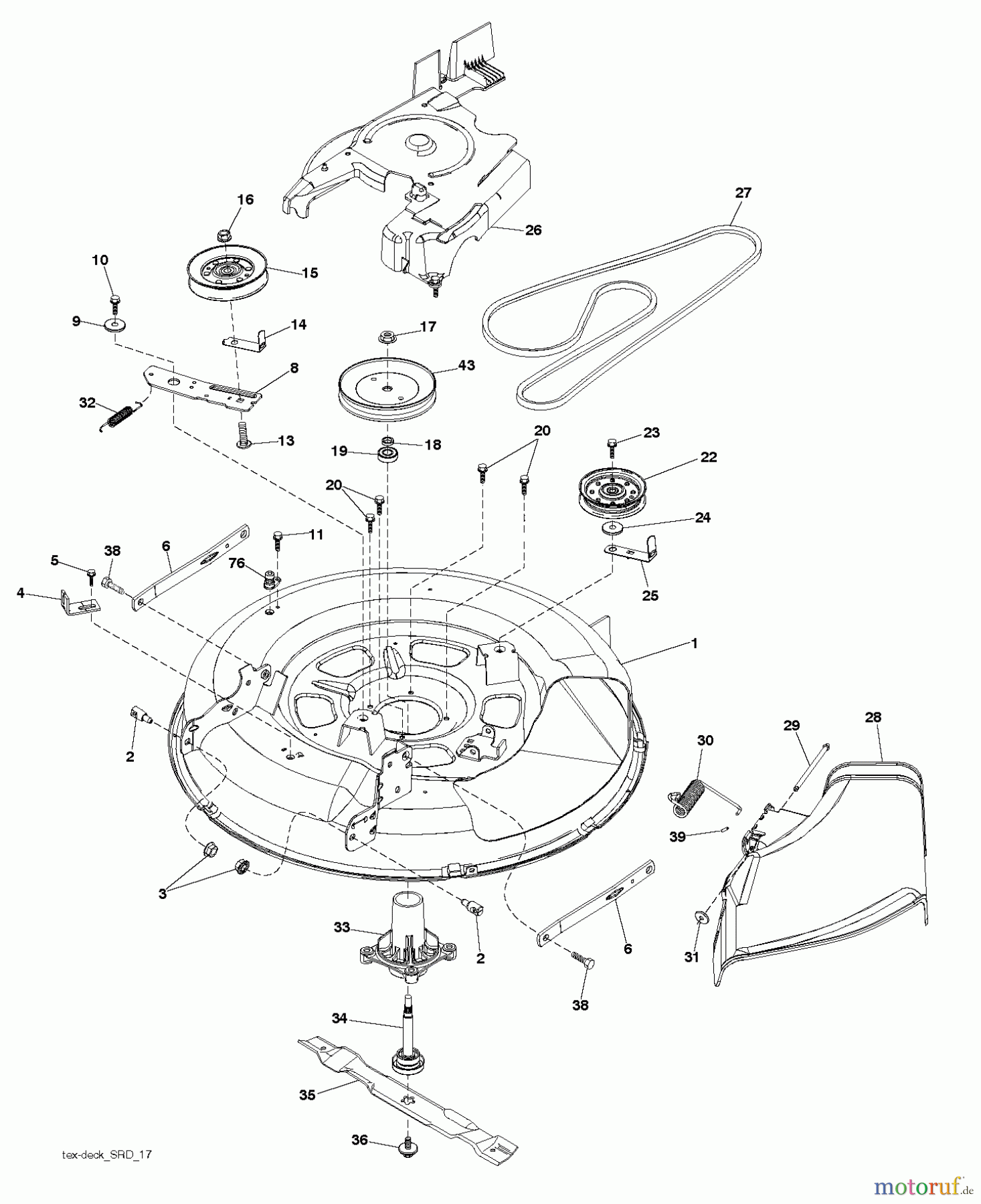 Husqvarna Rasen und Garten Traktoren LTH 126 (96041019902) - Husqvarna Lawn Tractor (2012-05 & After) MOWER DECK / CUTTING DECK