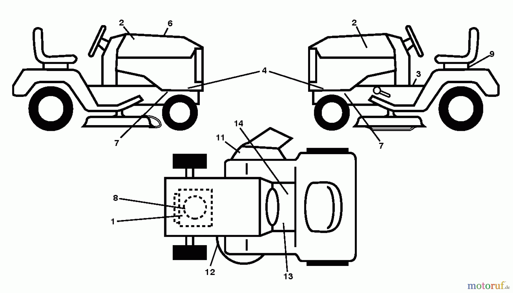 Husqvarna Rasen und Garten Traktoren LTH 126 (96041019903) - Husqvarna Lawn Tractor (2013-04) DECALS