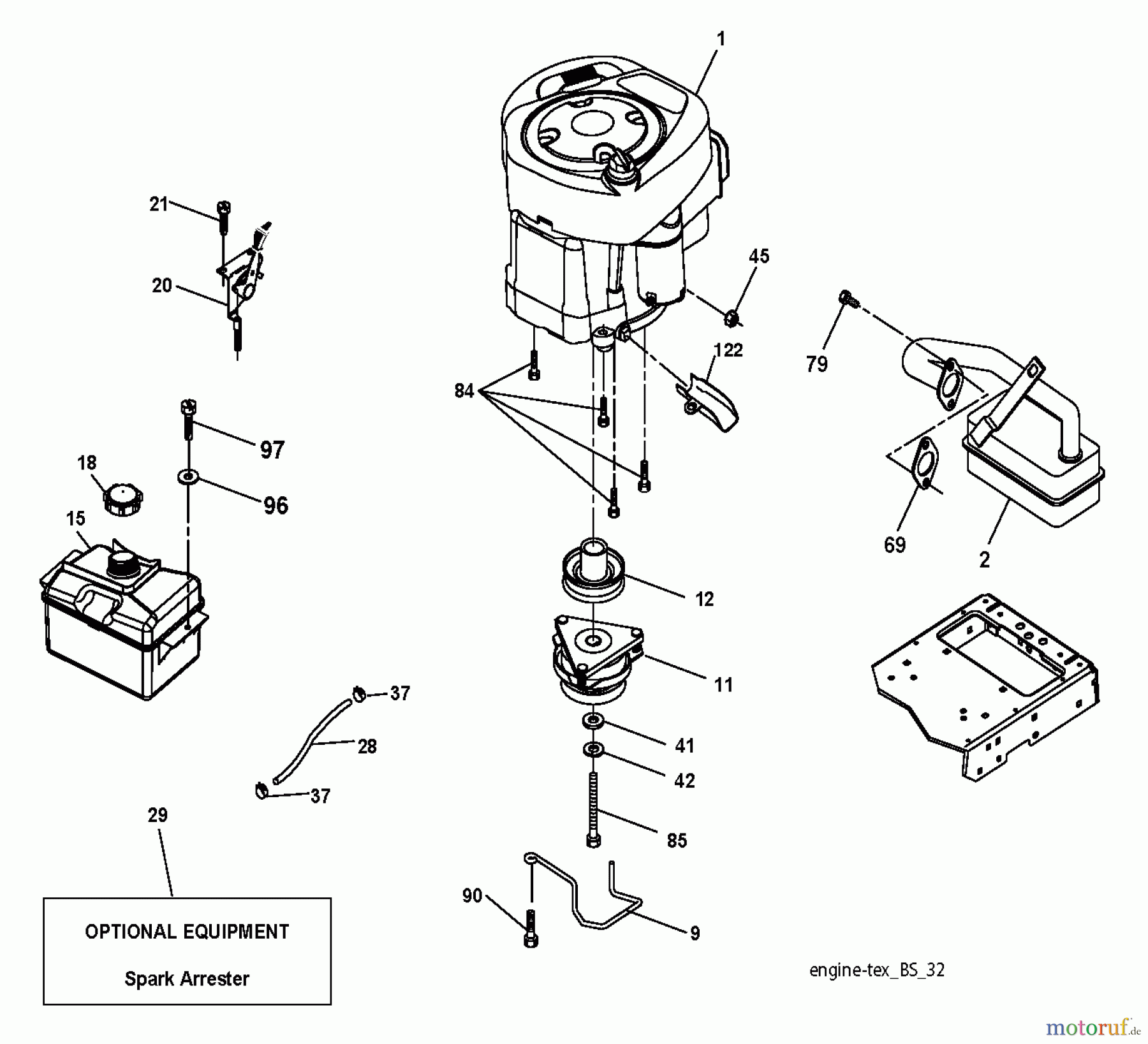 Husqvarna Rasen und Garten Traktoren LTH 126 (96041019902) - Husqvarna Lawn Tractor (2012-05 & After) ENGINE