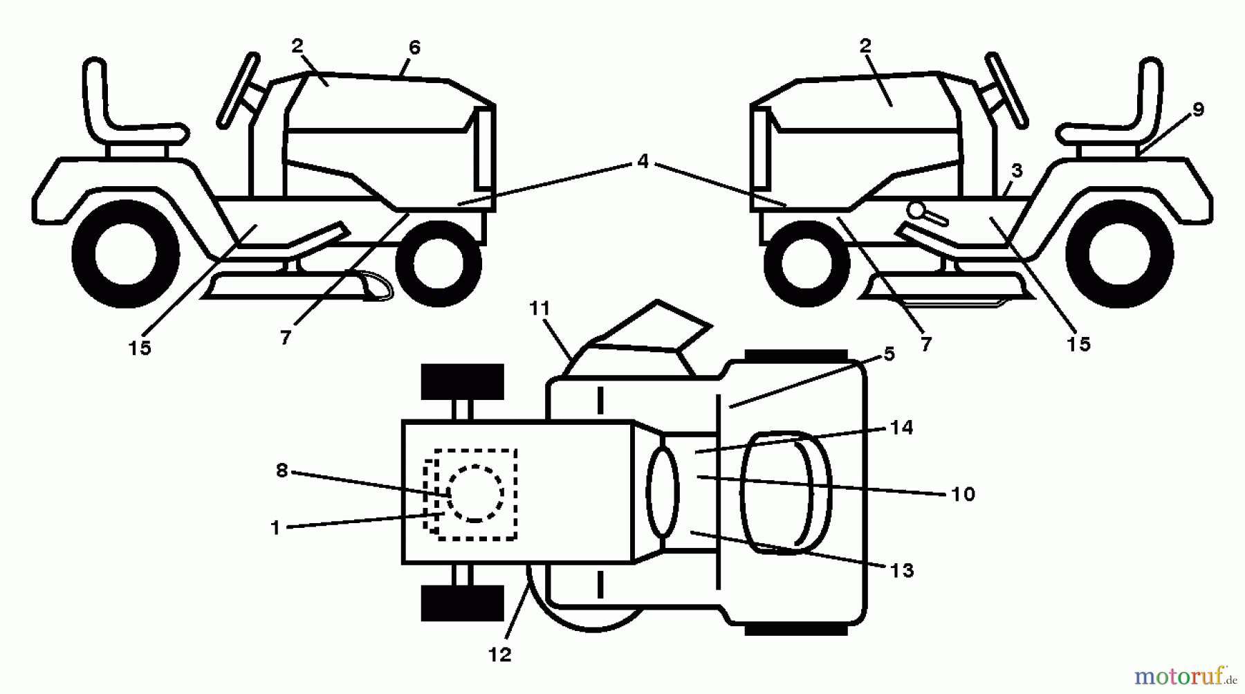 Husqvarna Rasen und Garten Traktoren LTH 126 (96041020501) - Husqvarna Lawn Tractor (2011-07 & After) DECALS