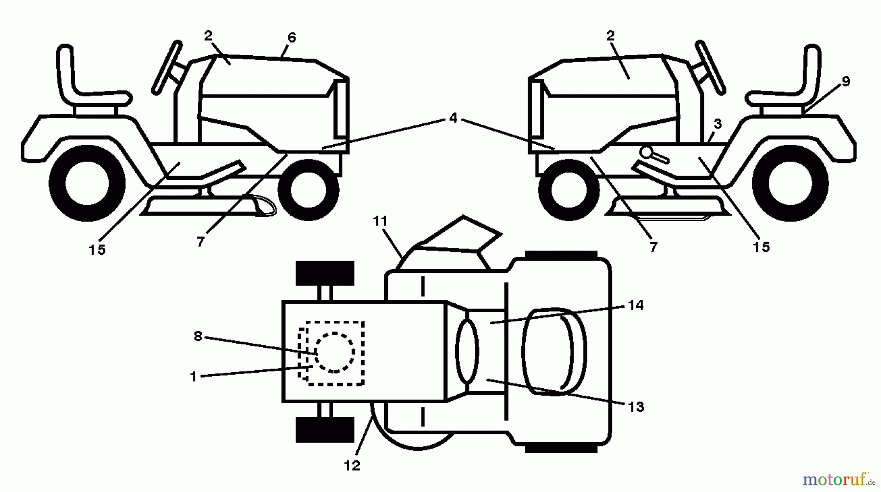Husqvarna Rasen und Garten Traktoren LTH 126 (96041020503) - Husqvarna Lawn Tractor (2013-05) DECALS