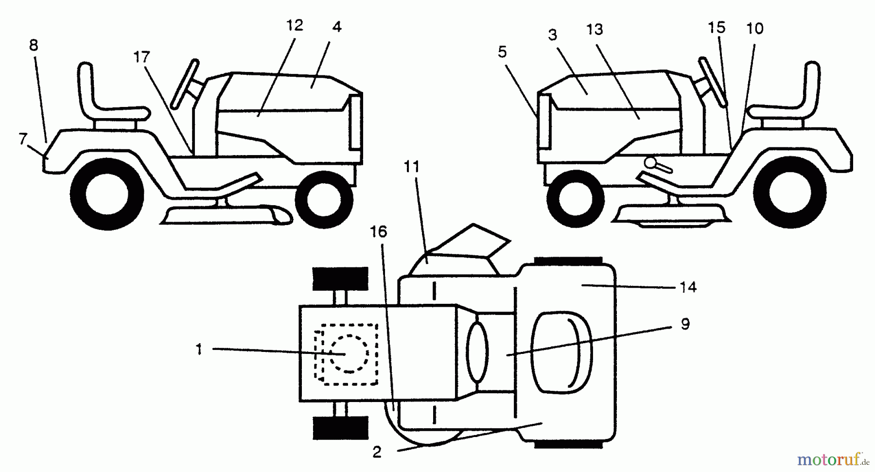 Husqvarna Rasen und Garten Traktoren LTH 13 (954001042) (HAR13H38B) - Husqvarna Lawn Tractor (1995-01 & After) Decals
