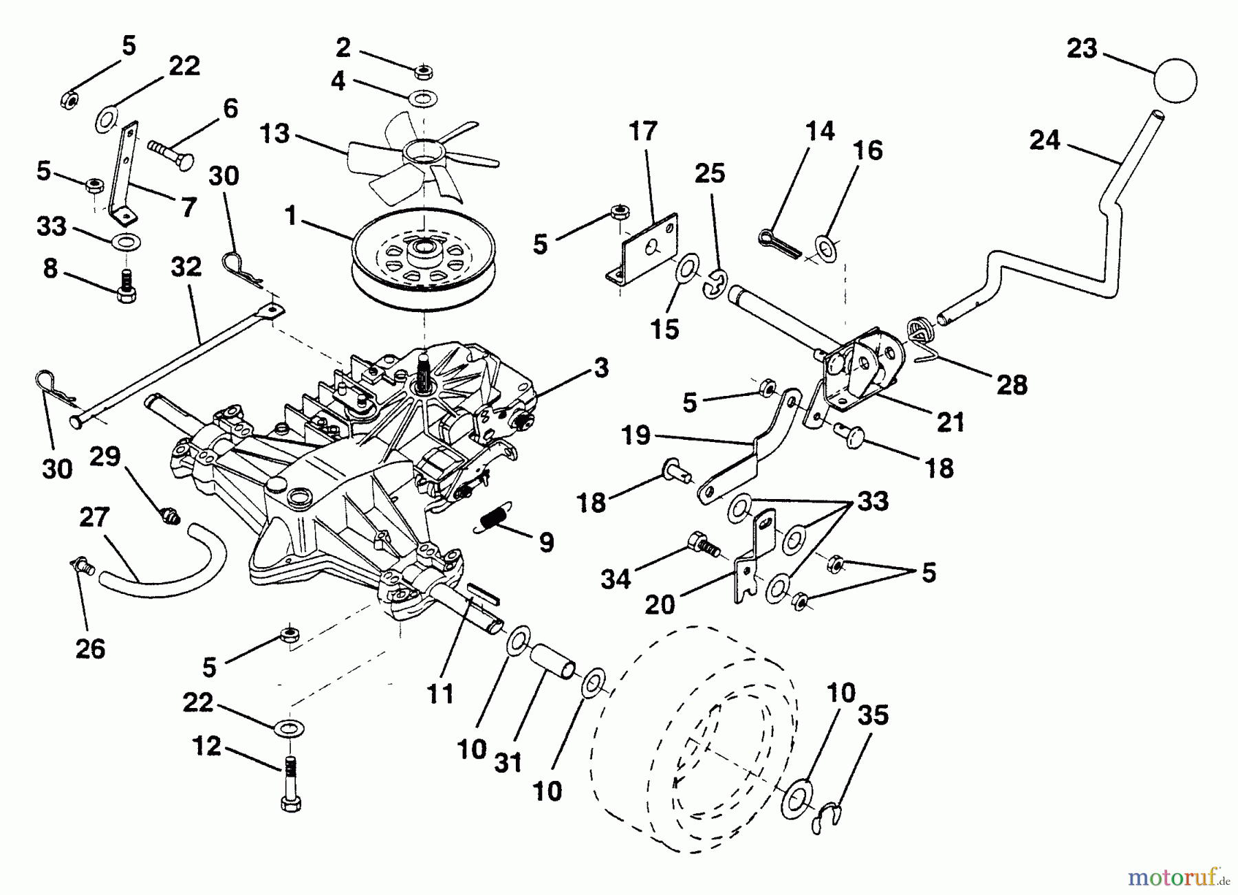 Husqvarna Rasen und Garten Traktoren LTH 13 (954001042) (HAR13H38B) - Husqvarna Lawn Tractor (1995-01 & After) Transaxle