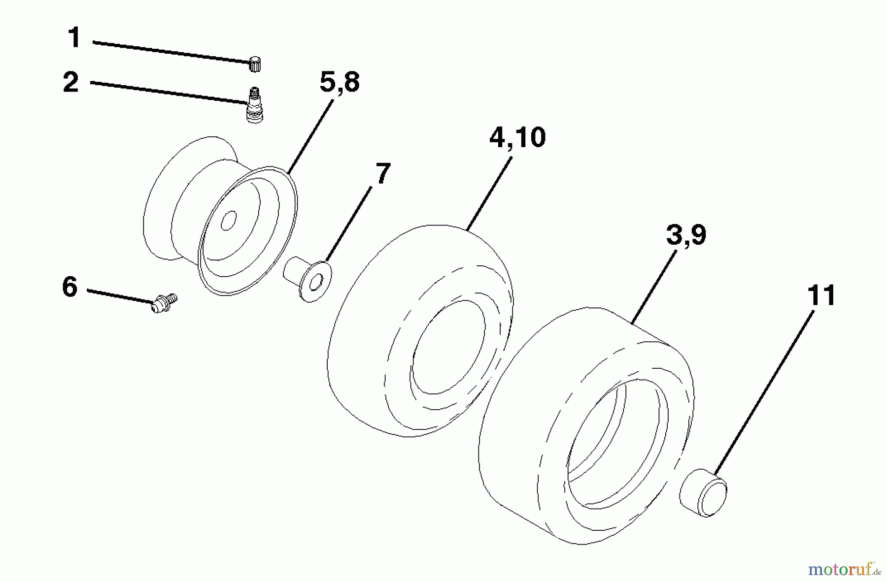 Husqvarna Rasen und Garten Traktoren LTH 130 (954140005) (HCLTH130J) - Husqvarna Lawn Tractor (1999-01 & After) Wheels & Tires