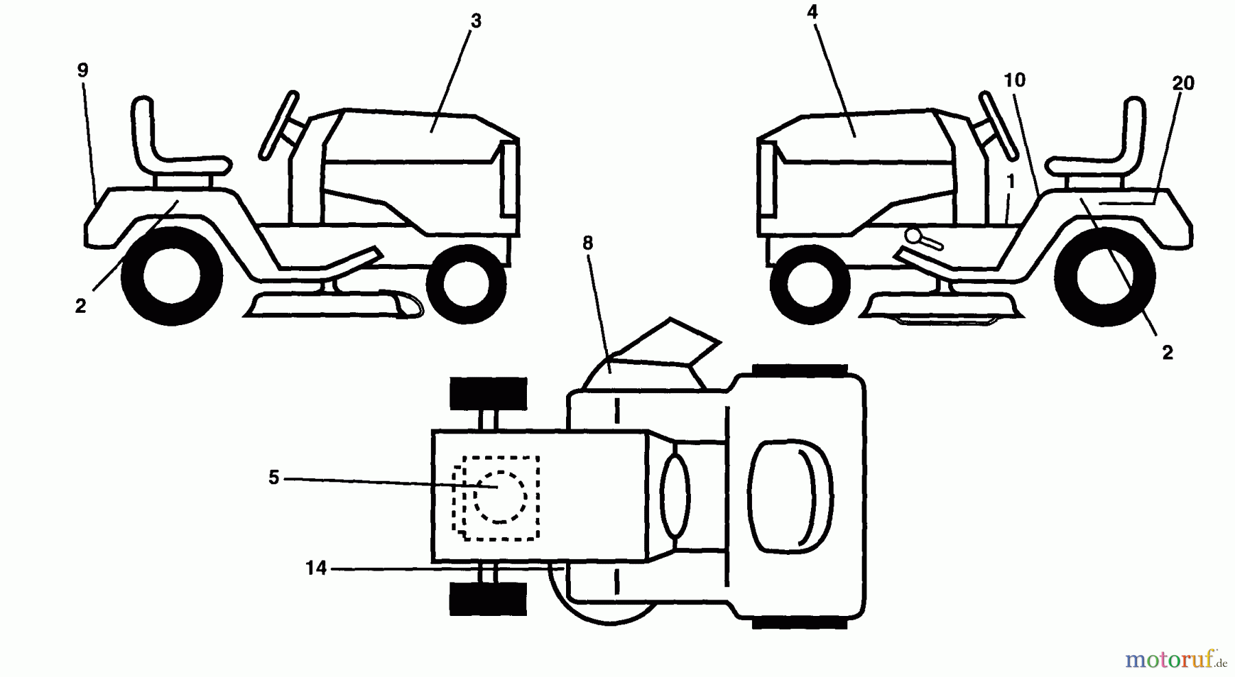 Husqvarna Rasen und Garten Traktoren LTH 130 (954140005A) - Husqvarna Lawn Tractor (1997-12 & After) Decals