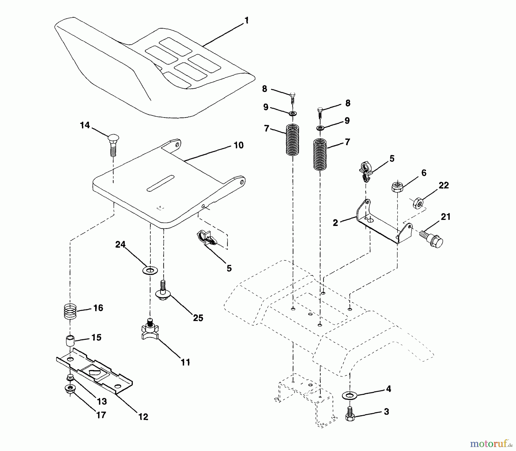 Husqvarna Rasen und Garten Traktoren LTH 130 (954140005A) - Husqvarna Lawn Tractor (1997-12 & After) Seat Assembly
