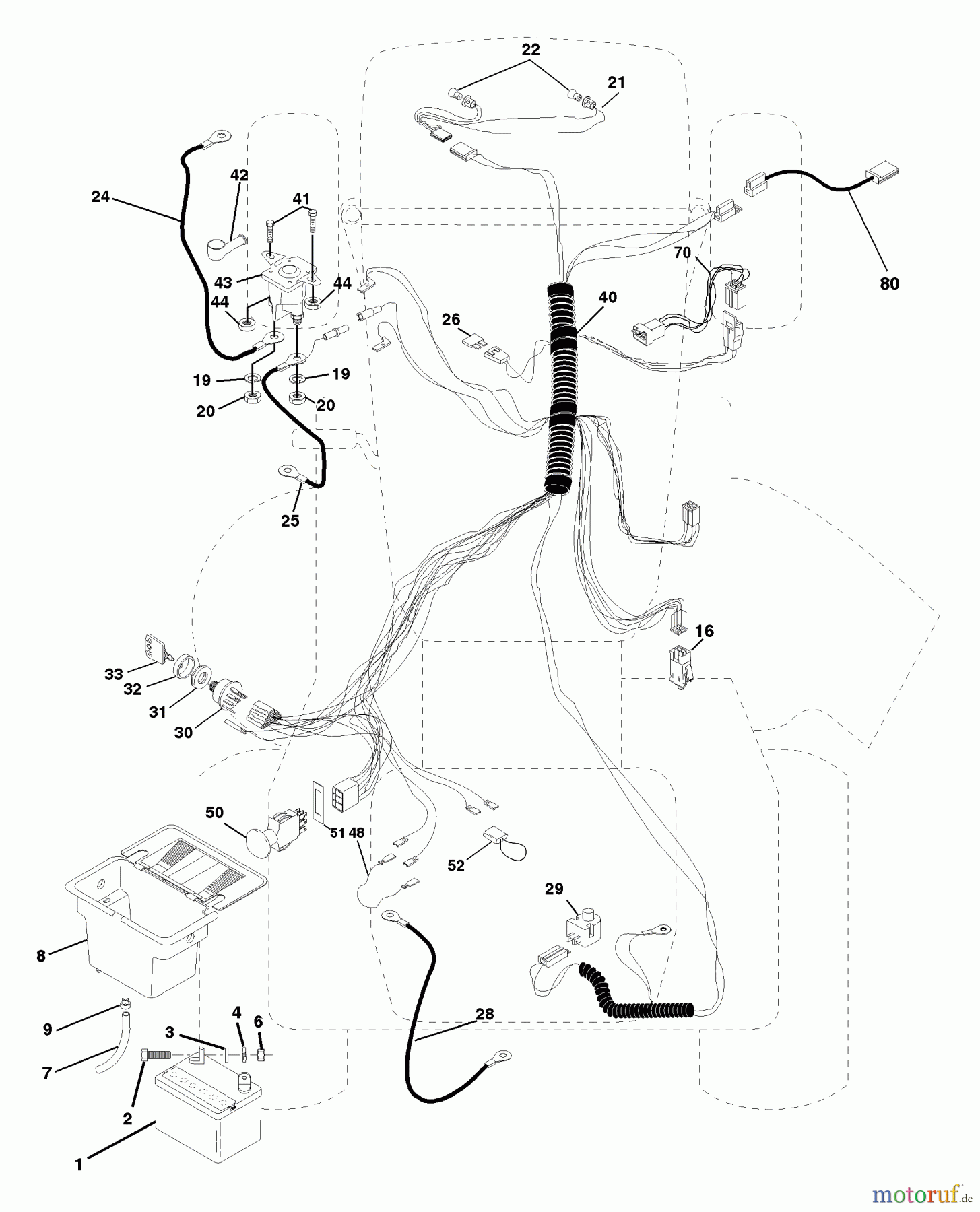 Husqvarna Rasen und Garten Traktoren LTH 130 (954140005B) - Husqvarna Lawn Tractor (1997-12 & After) Electrical