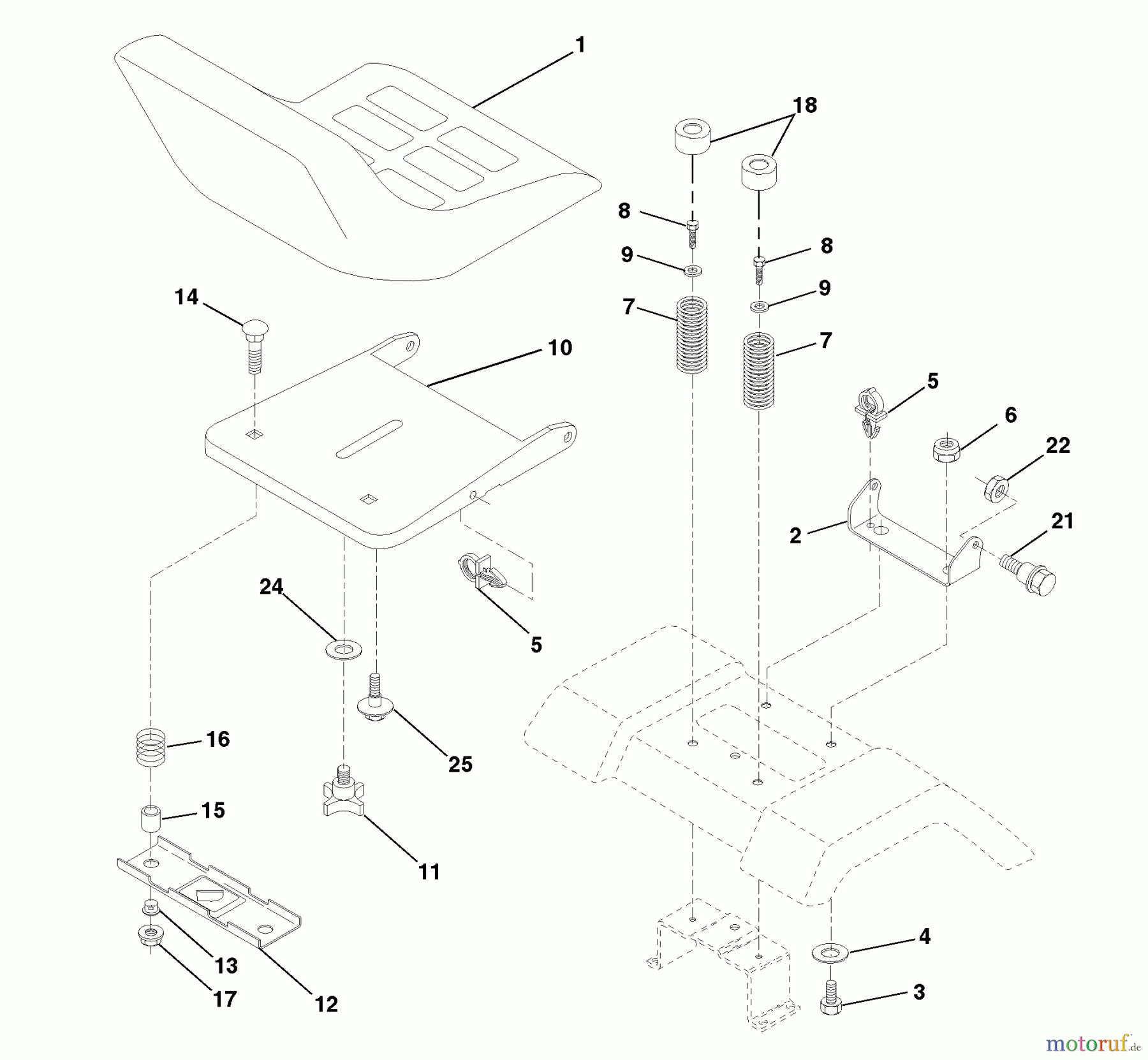 Husqvarna Rasen und Garten Traktoren LTH 130 (954140005B) - Husqvarna Lawn Tractor (1997-12 & After) Seat Assembly