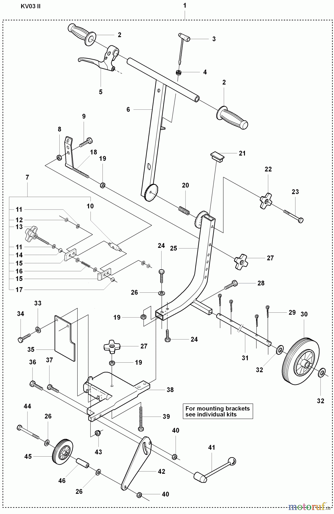 Husqvarna Zubehör, Sägen KV 03 - Husqvarna Trolley Cart for K 1250 / 371 K / 375 K / 3210 K (2007-01 & After) Cutting Trolley