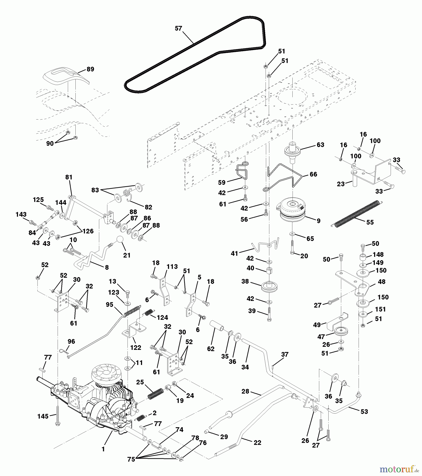 Husqvarna Rasen und Garten Traktoren LTH 130 (954140005C) - Husqvarna Lawn Tractor (1998-02 & After) Drive