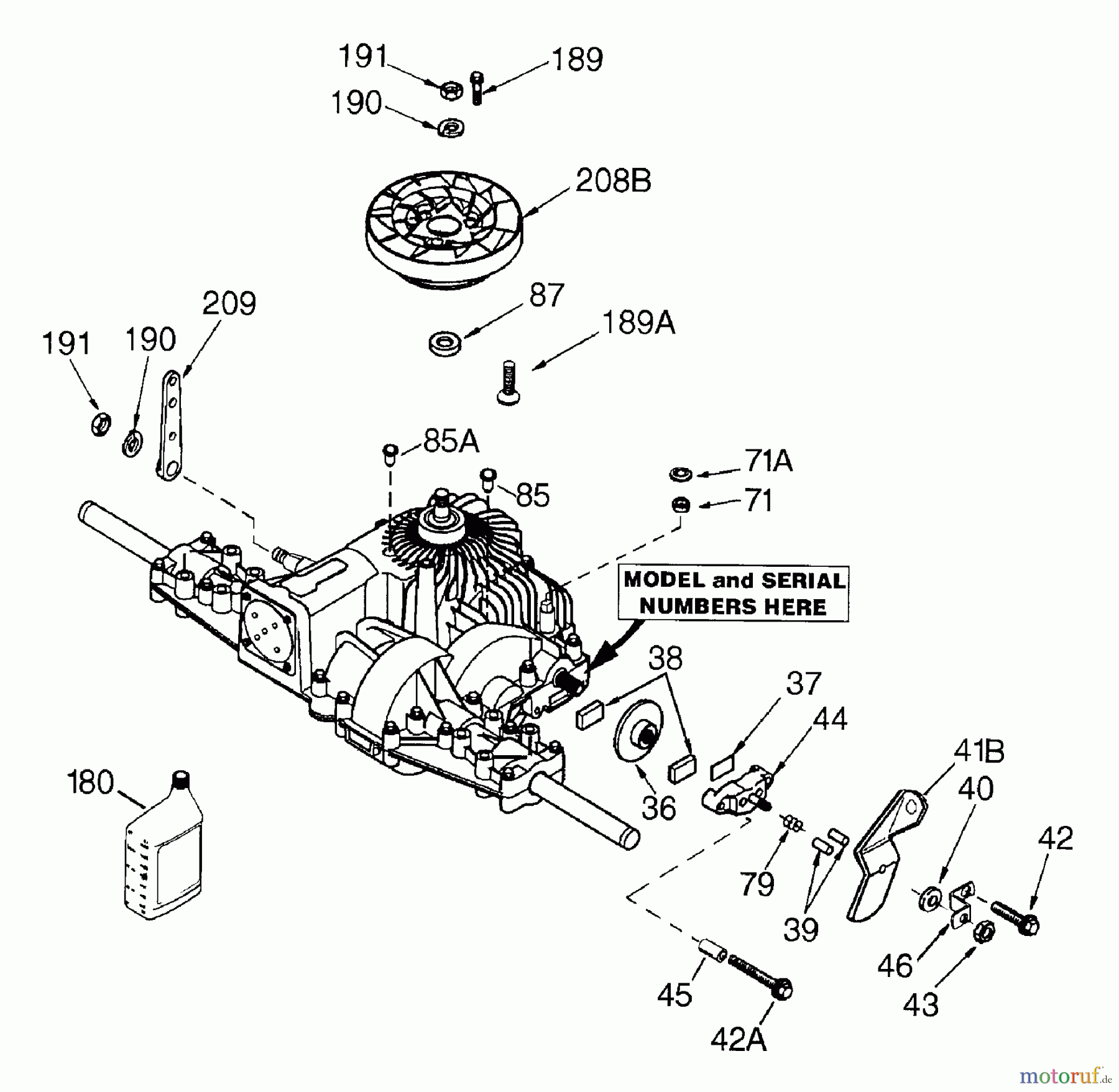 Husqvarna Rasen und Garten Traktoren LTH 130 (954140005C) - Husqvarna Lawn Tractor (1998-02 & After) Peerless Transaxle