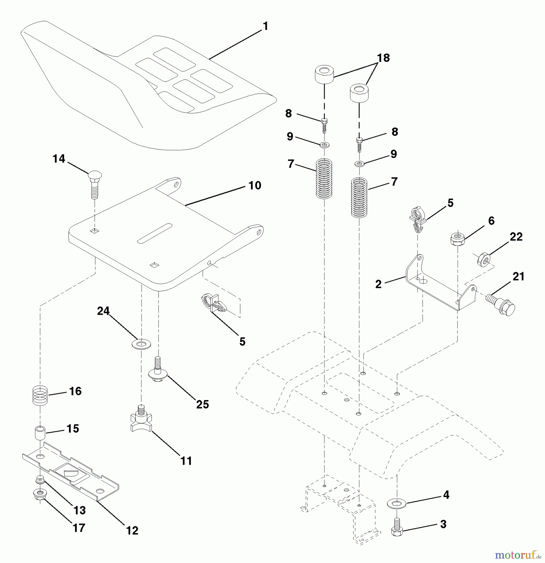 Husqvarna Rasen und Garten Traktoren LTH 130 (954140005D) - Husqvarna Lawn Tractor (1998-02 & After) Seat Assembly