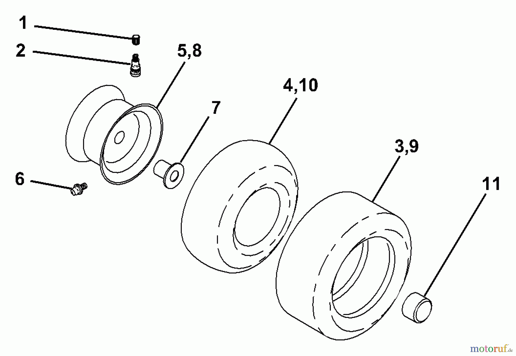Husqvarna Rasen und Garten Traktoren LTH 130 (954140005E) - Husqvarna Lawn Tractor (1997-10 & After) Wheels & Tires