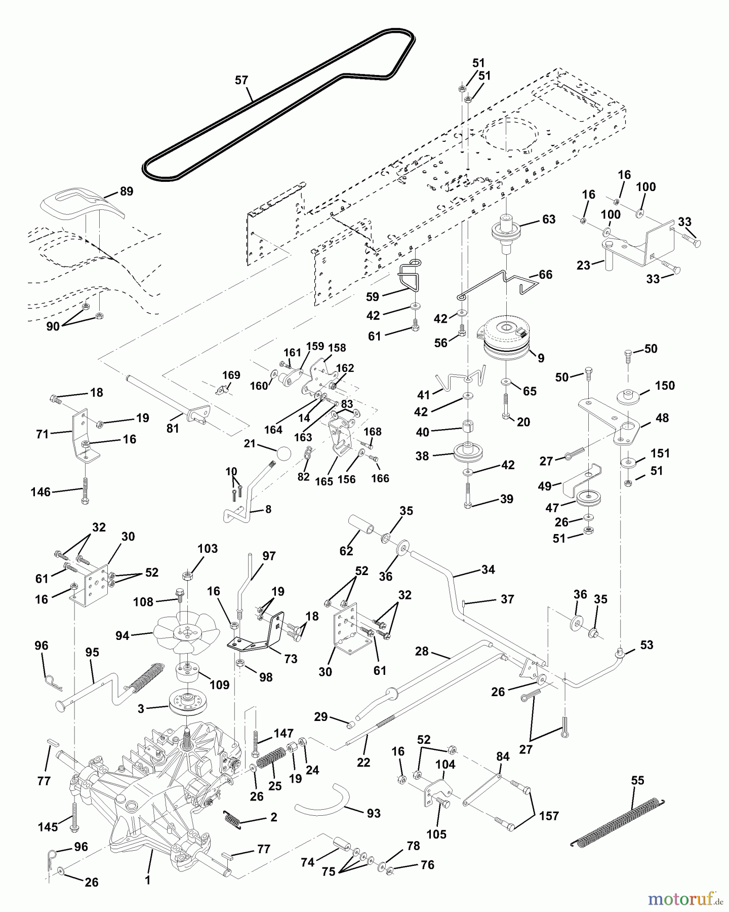 Husqvarna Rasen und Garten Traktoren LTH 130 (954140005F) - Husqvarna Lawn Tractor (1998-07 & After) Drive