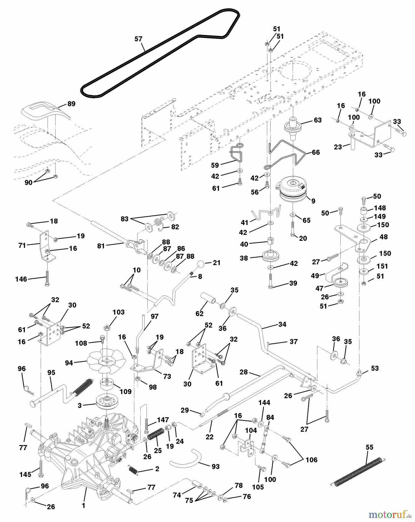 Husqvarna Rasen und Garten Traktoren LTH 130 (954140005G) - Husqvarna Lawn Tractor (1998-07 & After) Drive