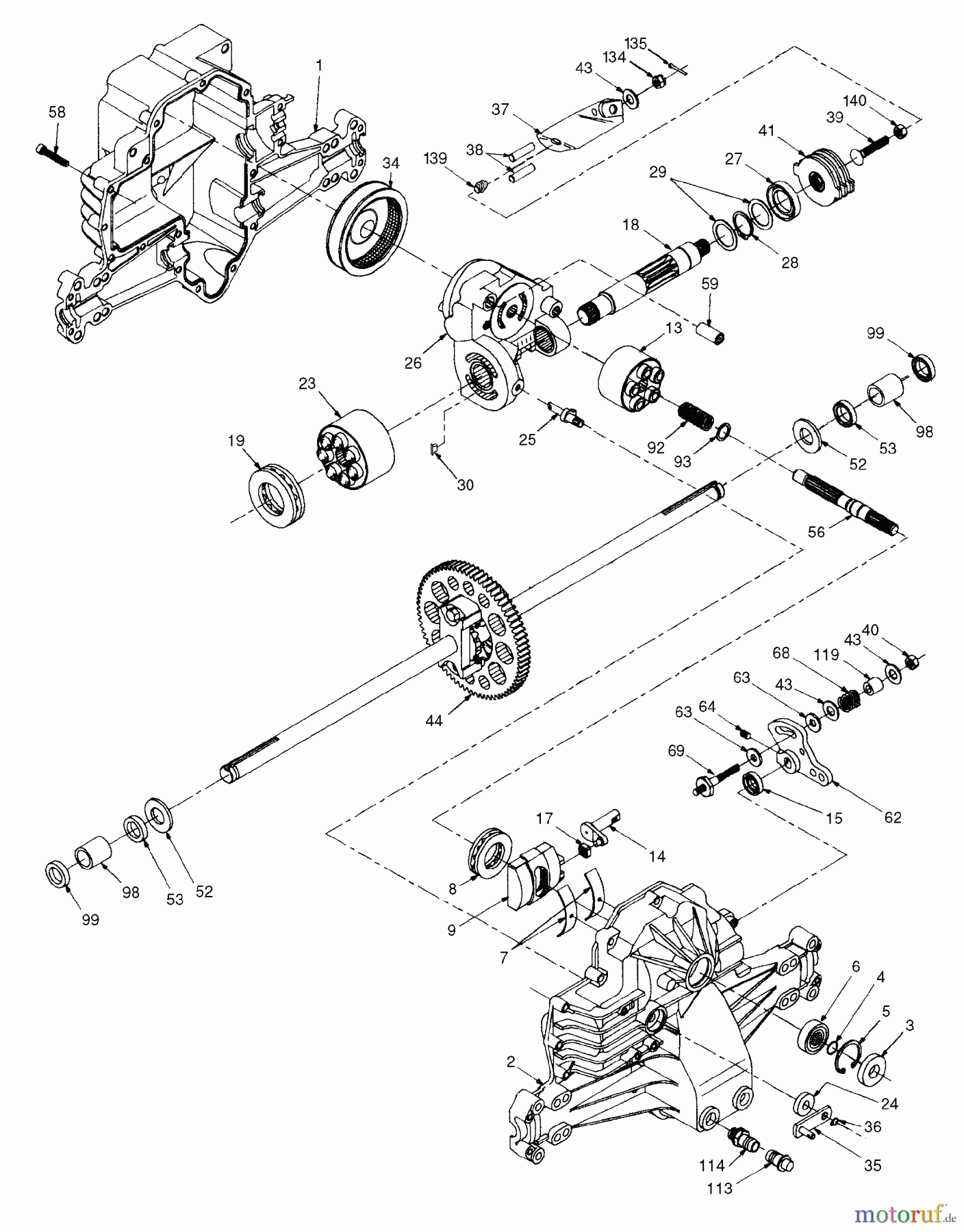 Husqvarna Rasen und Garten Traktoren LTH 130 (954140005G) - Husqvarna Lawn Tractor (1998-07 & After) Hydro Gear Transaxle - Model Number 310-0500