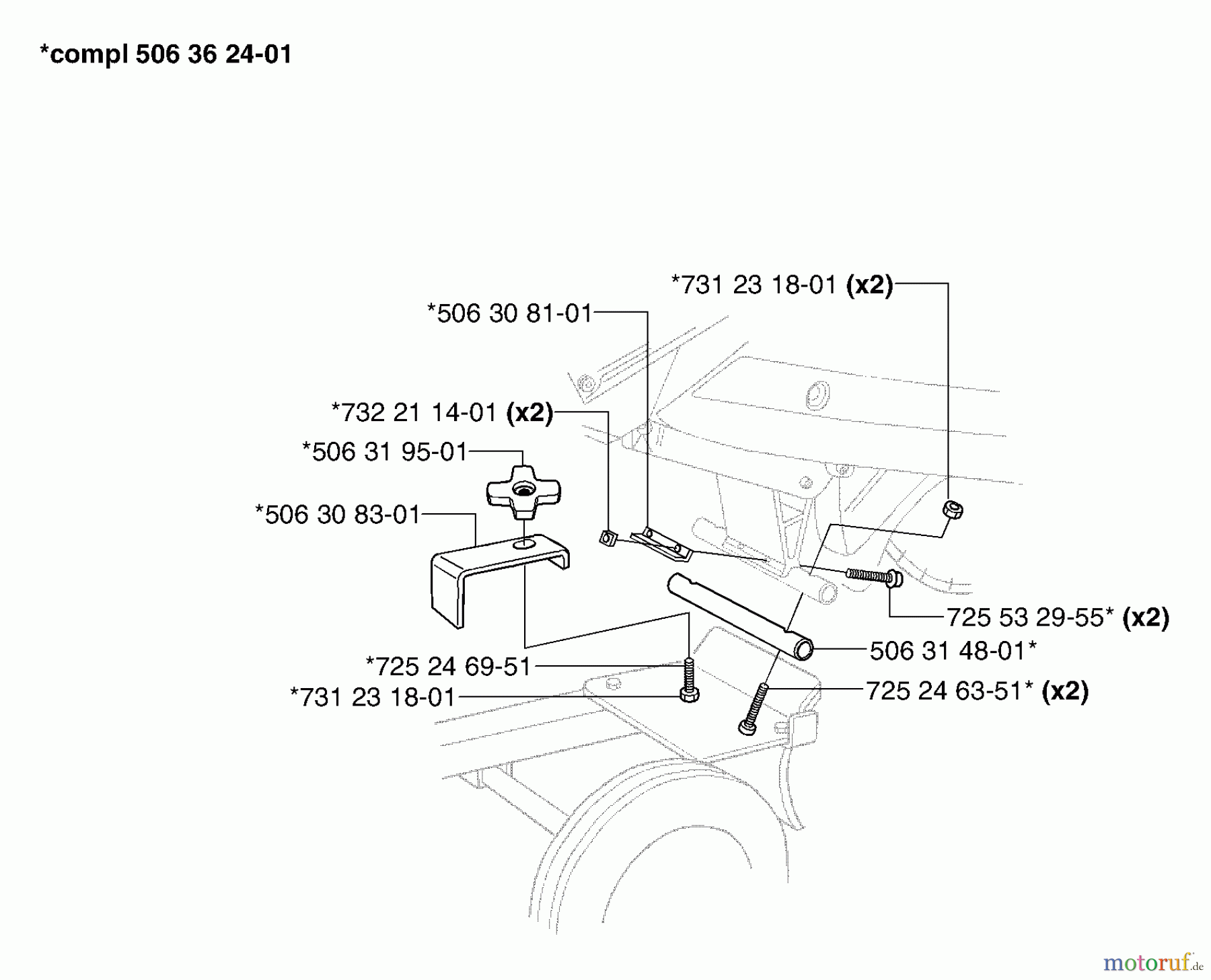 Husqvarna Zubehör, Sägen KV 03 II - Husqvarna Trolley Cart for 371 K / 3210 K (2002-08 & After) Adapter Kit 371K
