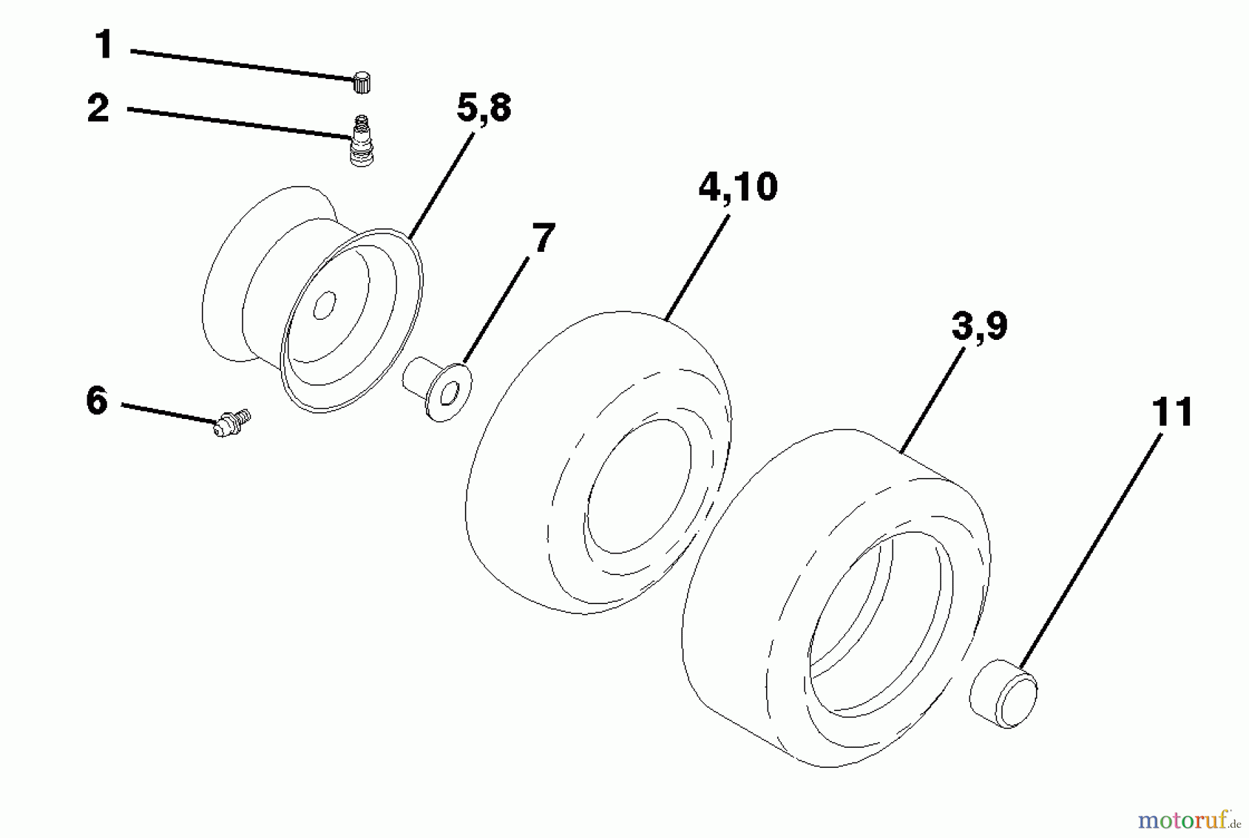 Husqvarna Rasen und Garten Traktoren LTH 130 (954140005G) - Husqvarna Lawn Tractor (1998-07 & After) Wheels & Tires