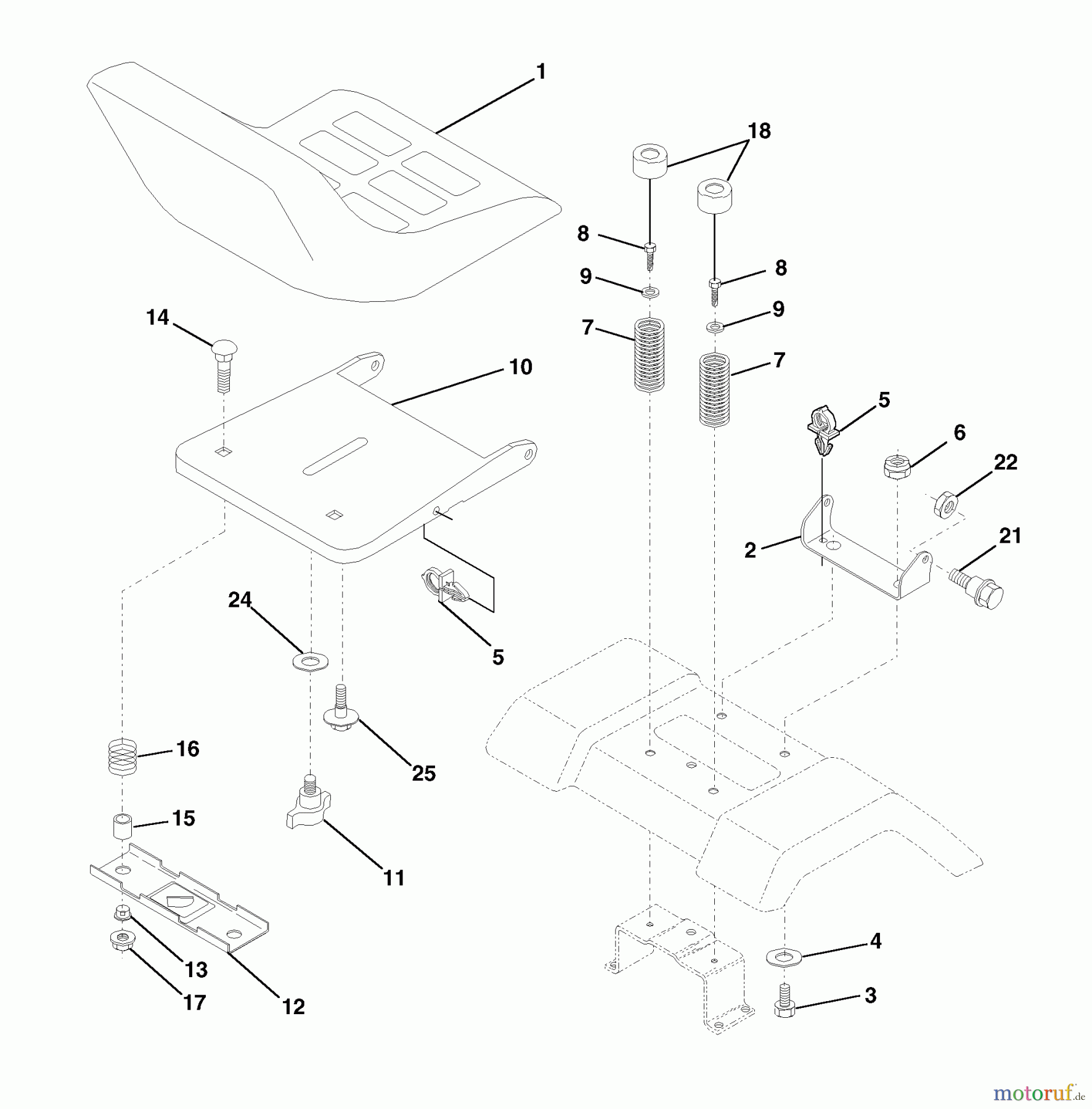 Husqvarna Rasen und Garten Traktoren LTH 130 (954140005K) - Husqvarna Lawn Tractor (1999-03 & After) Seat Assembly