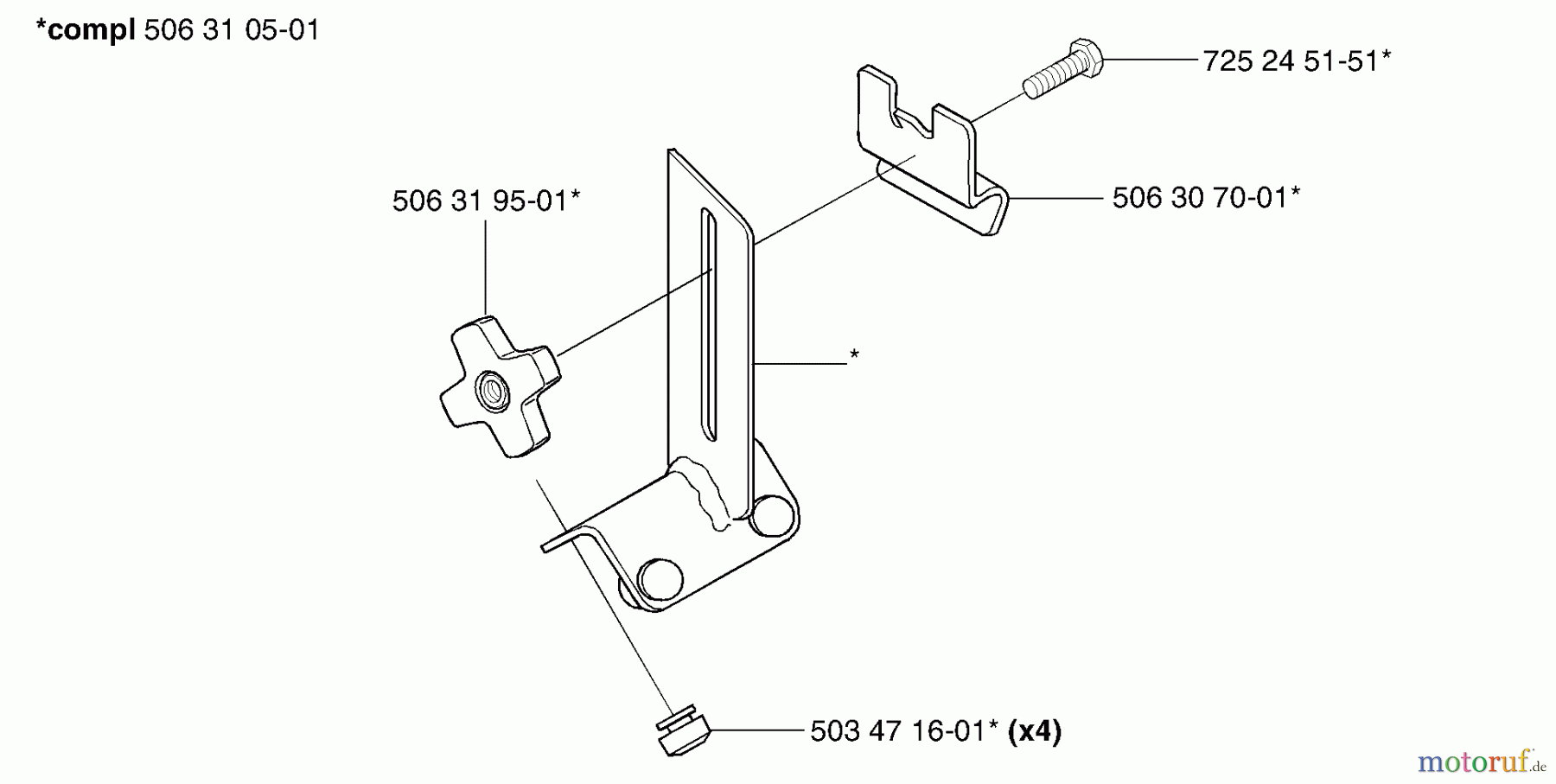 Husqvarna Zubehör, Sägen KV 03 II - Husqvarna Trolley Cart for 371 K / 3210 K (2002-08 & After) Support Bracket