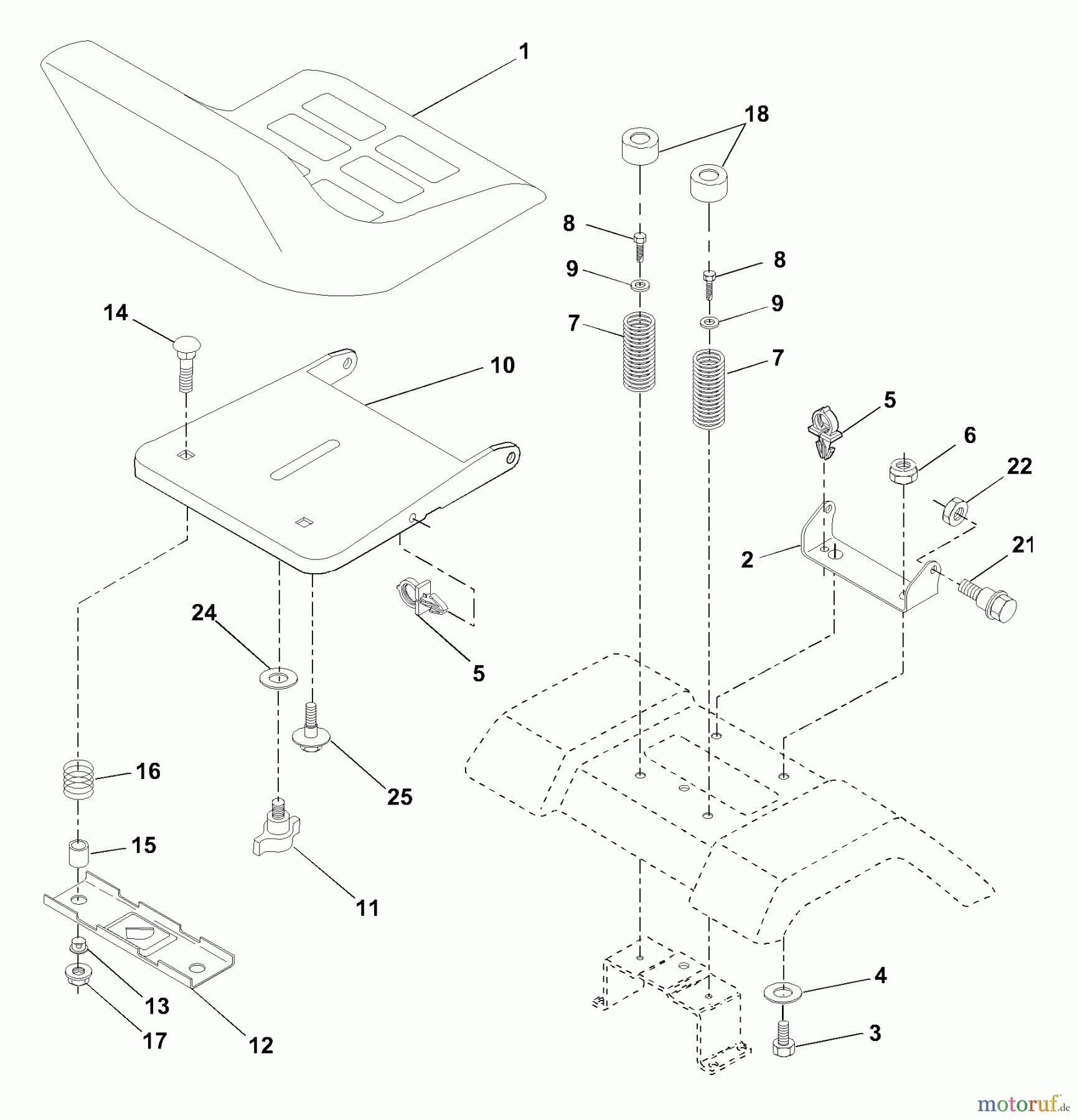 Husqvarna Rasen und Garten Traktoren LTH 130 (954140107A) - Husqvarna Lawn Tractor (1999-11 & After) Seat Assembly
