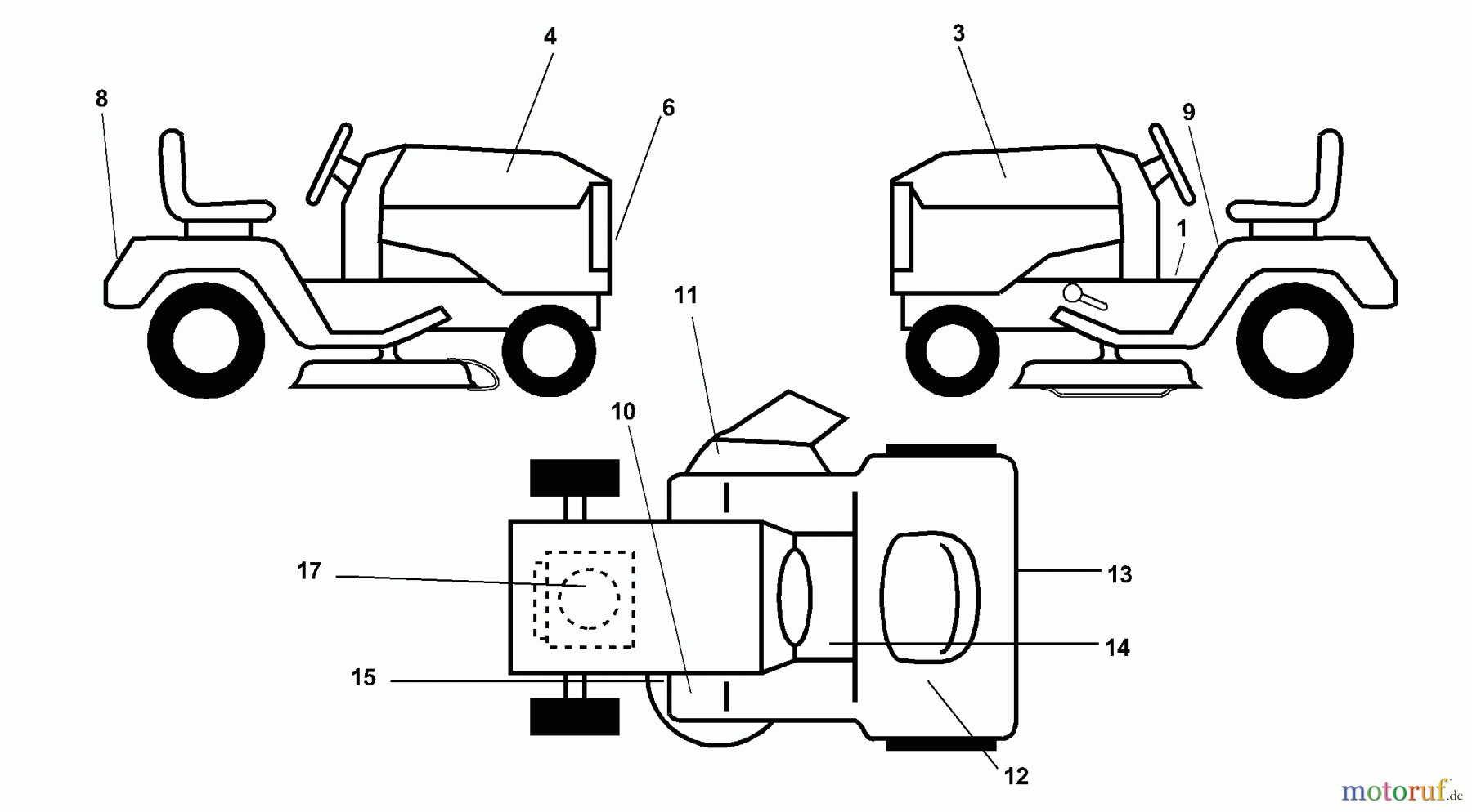 Husqvarna Rasen und Garten Traktoren LTH 130 (954830061A) - Husqvarna Lawn Tractor (1996-01 & After) Decals