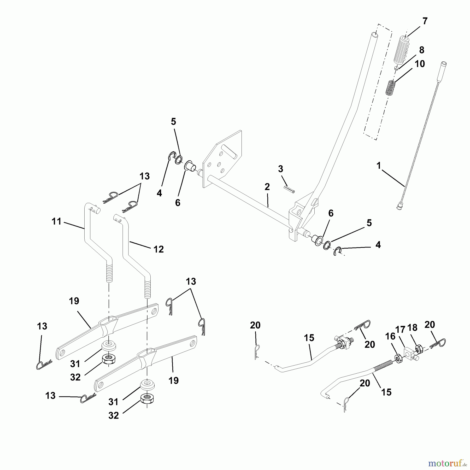 Husqvarna Rasen und Garten Traktoren LTH 130 (954830061A) - Husqvarna Lawn Tractor (1996-01 & After) Mower Lift