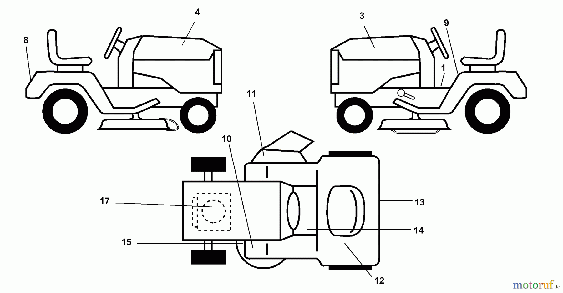 Husqvarna Rasen und Garten Traktoren LTH 130 (954830061B) - Husqvarna Lawn Tractor (1996-02 & After) Decals