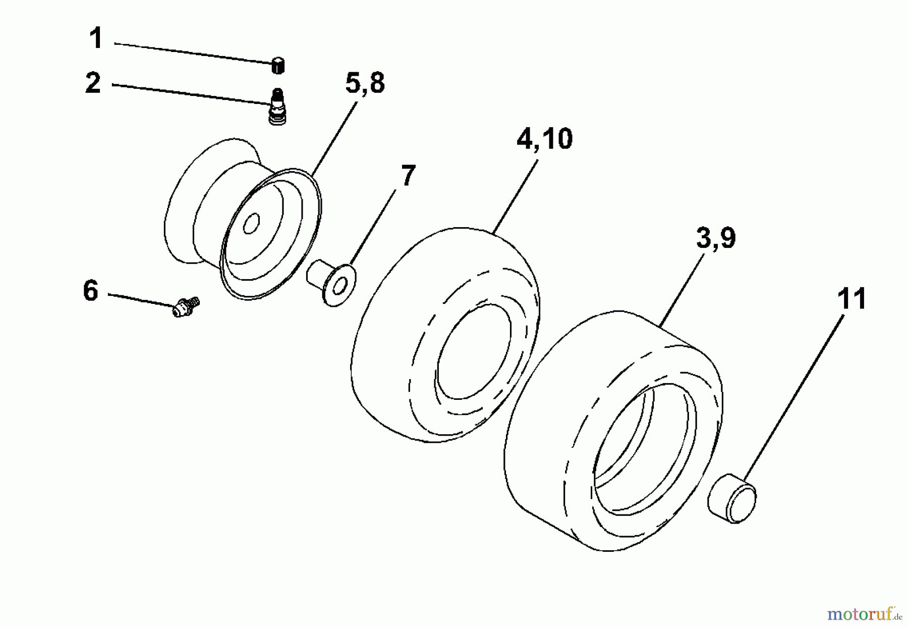 Husqvarna Rasen und Garten Traktoren LTH 130 (954830061B) - Husqvarna Lawn Tractor (1996-02 & After) Wheels & Tires