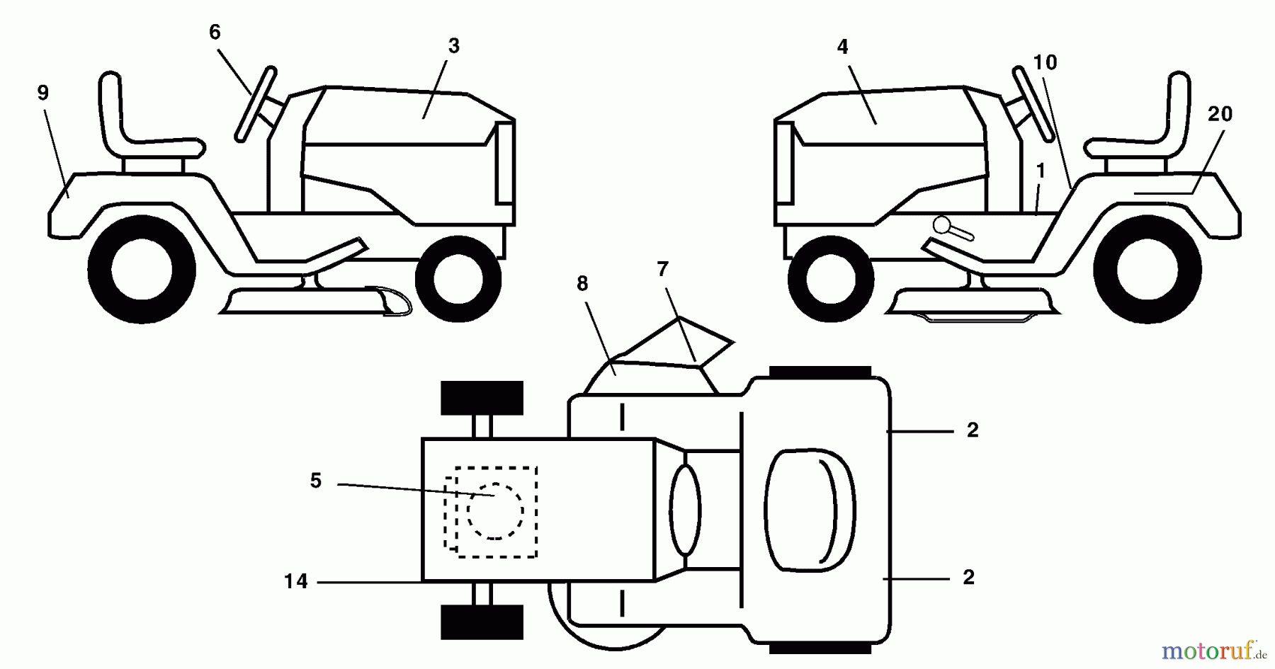 Husqvarna Rasen und Garten Traktoren LTH 1342 (954568519) (LTHK 1342 A) - Husqvarna Lawn Tractor (2002-01 to 2002-01) Decals