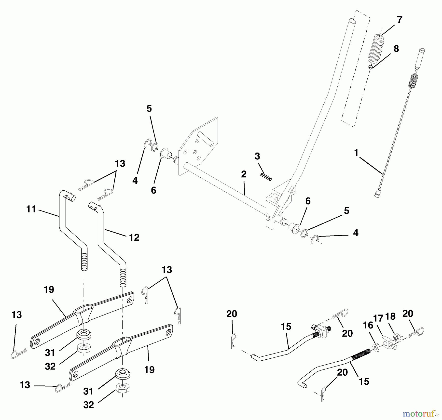 Husqvarna Rasen und Garten Traktoren LTH 1342 (954568519) (LTHK 1342 A) - Husqvarna Lawn Tractor (2002-01 to 2002-01) Mower Lift