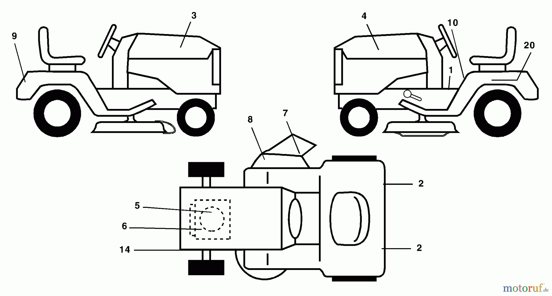 Husqvarna Rasen und Garten Traktoren LTH 1342 (954568519) (LTHK 1342 B) - Husqvarna Lawn Tractor (2002-02 & After) Decals