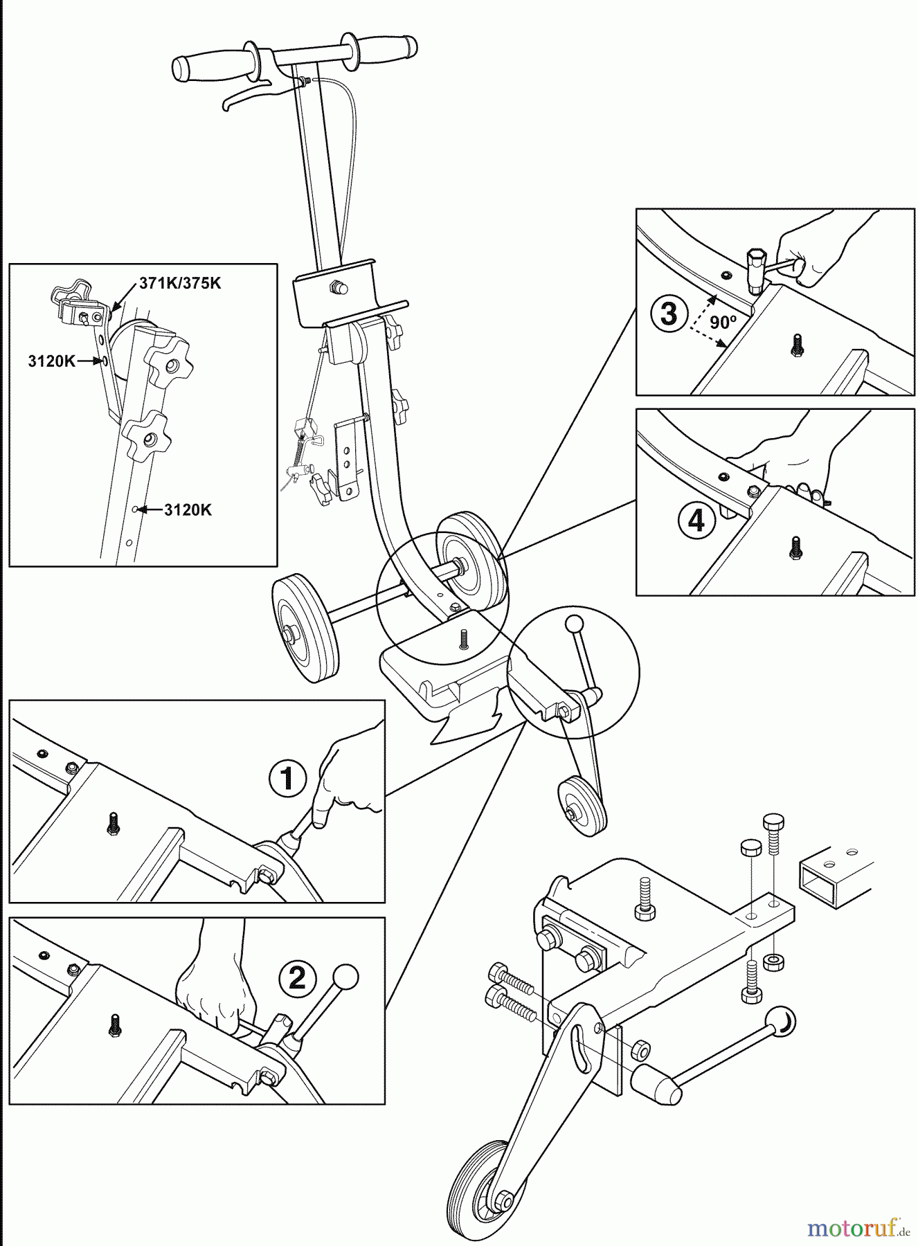 Husqvarna Zubehör, Sägen KV 03 III - Husqvarna Trolley Cart for 371 K / 375 K / 3210 K (2007-07 & After) Assembly Instruction