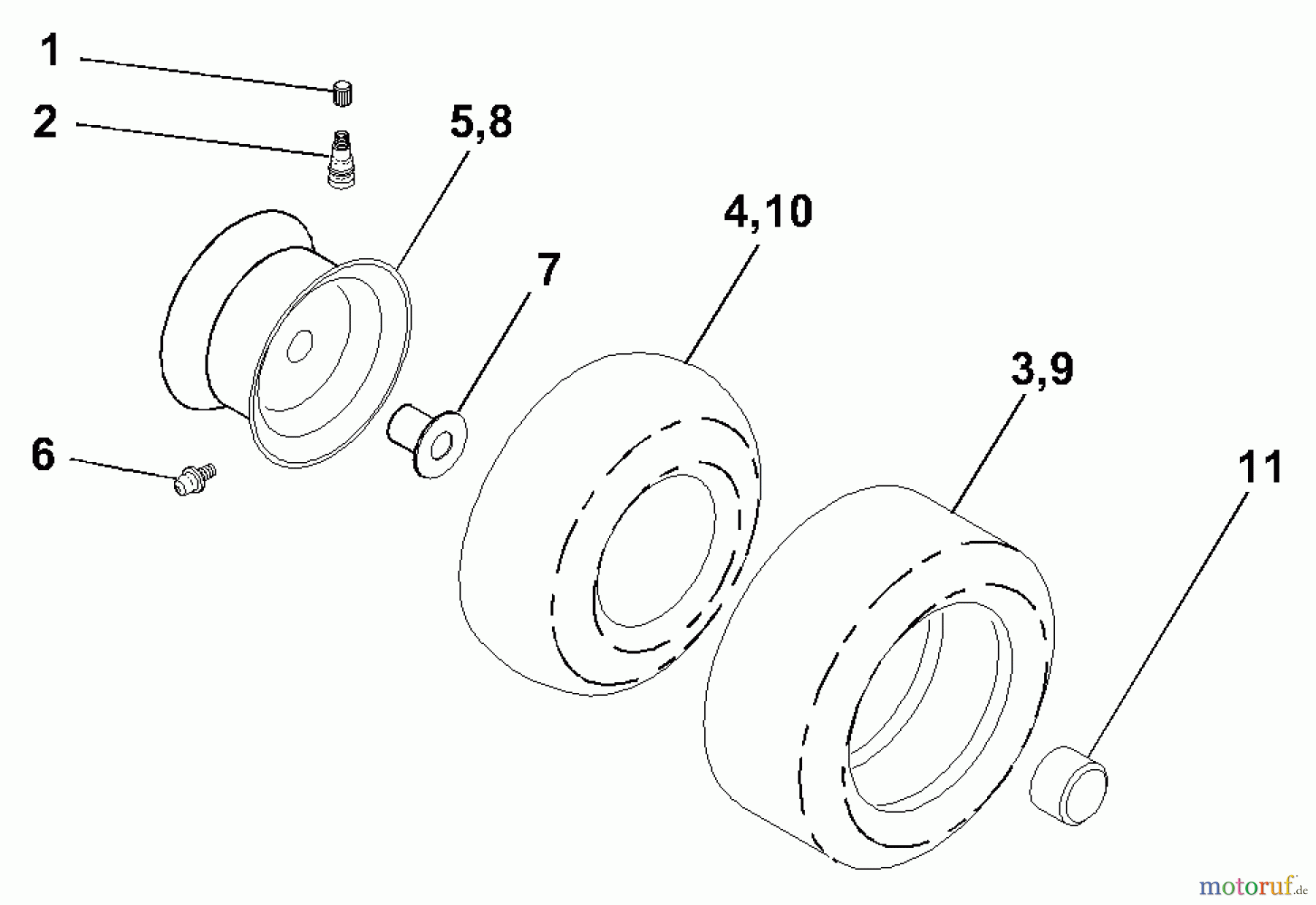Husqvarna Rasen und Garten Traktoren LTH 1342A (954567031) - Husqvarna Lawn Tractor (2000-12 & After) Wheels & Tires