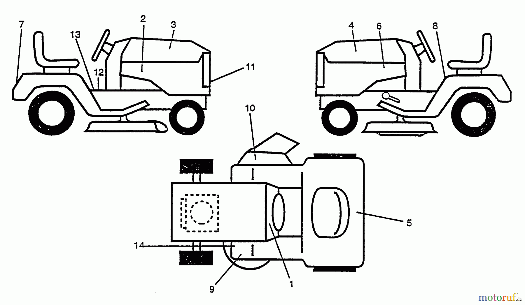 Husqvarna Rasen und Garten Traktoren LTH 140 (954000642) (HN14H42A) - Husqvarna Lawn Tractor (1994-01 & After) Decals