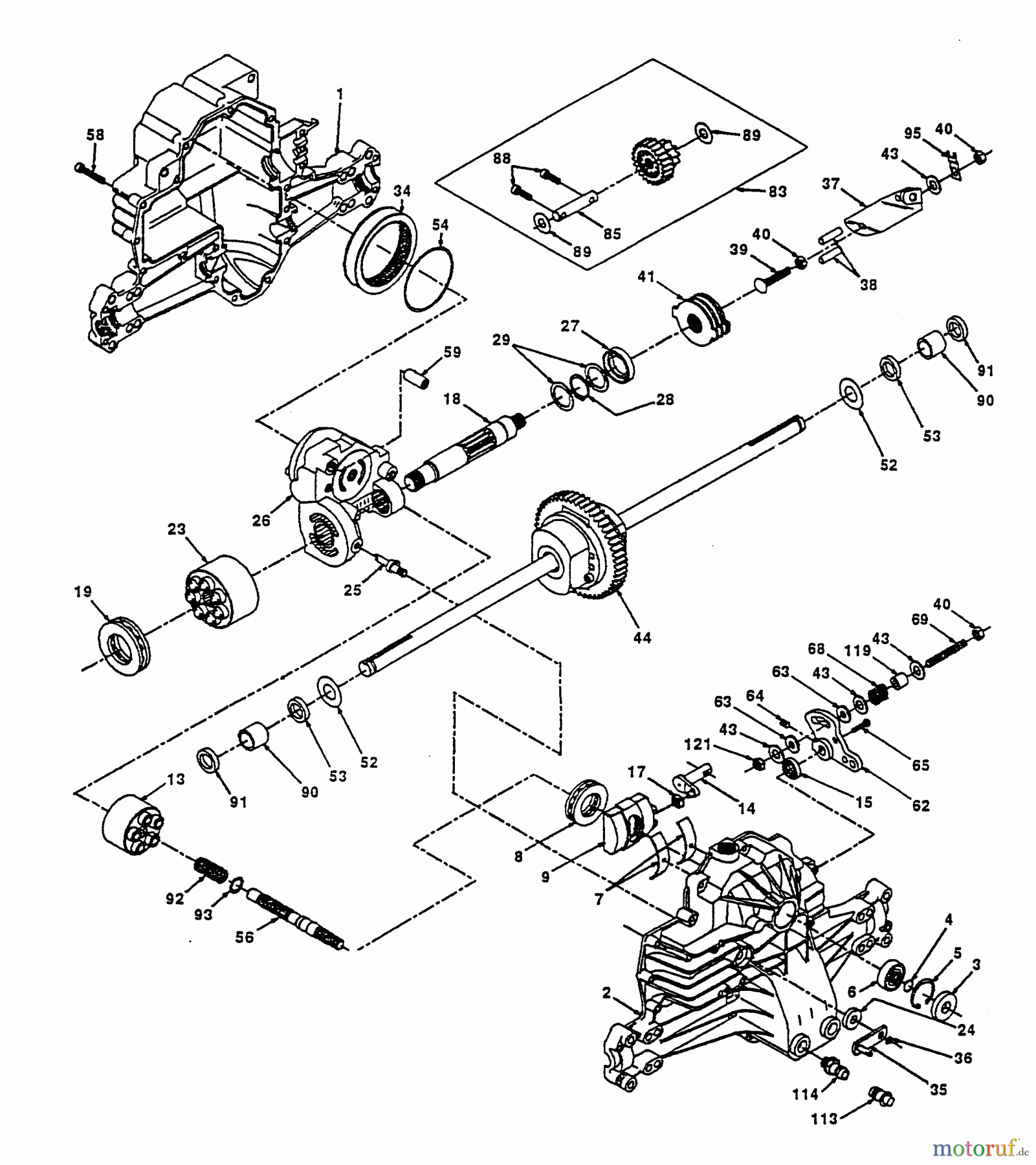 Husqvarna Rasen und Garten Traktoren LTH 140 (954000642) (HN14H42A) - Husqvarna Lawn Tractor (1994-01 & After) Hydro-Gear Transaxle