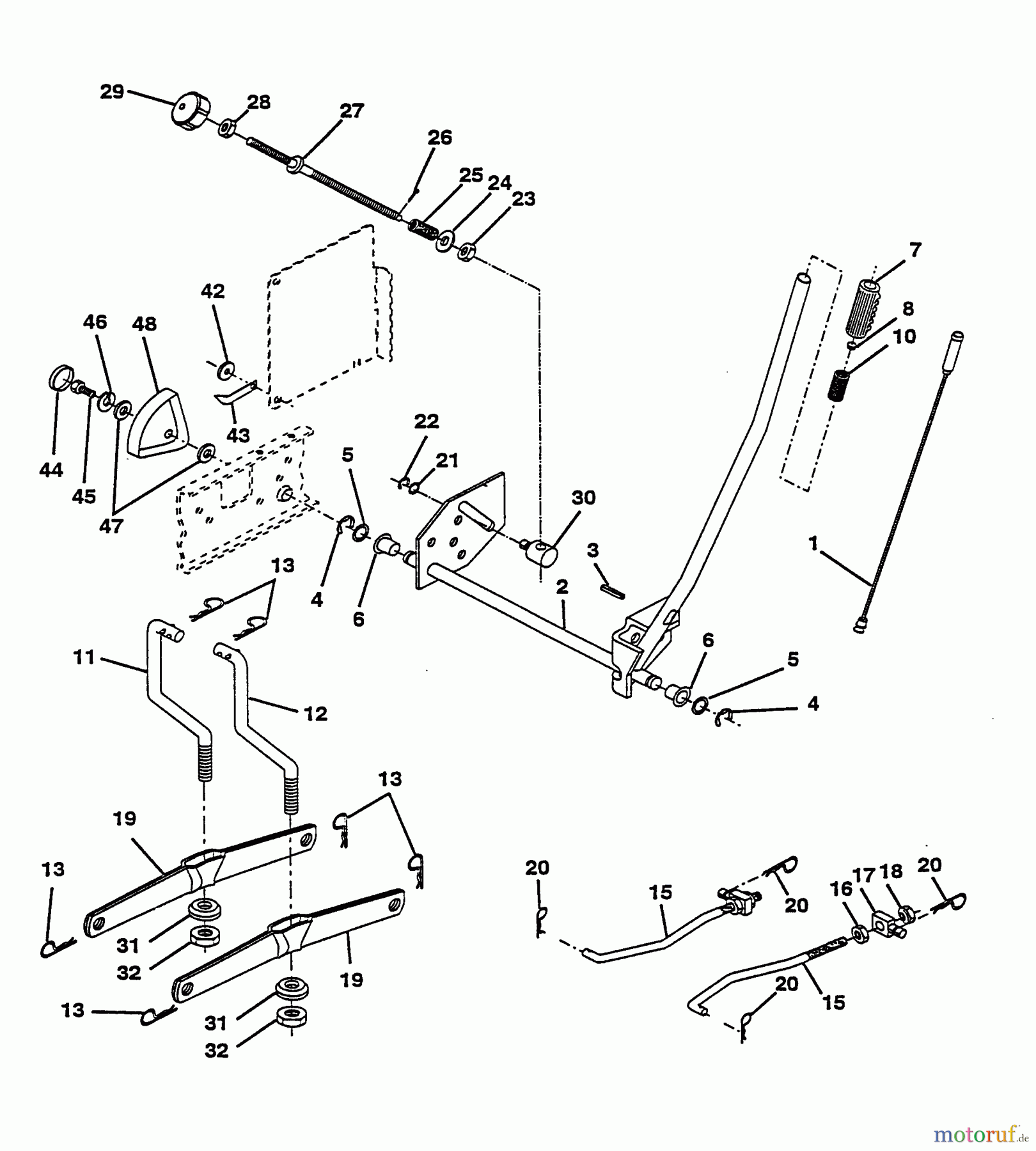 Husqvarna Rasen und Garten Traktoren LTH 140 (954000642) (HN14H42A) - Husqvarna Lawn Tractor (1994-01 & After) Mower Lift Assembly