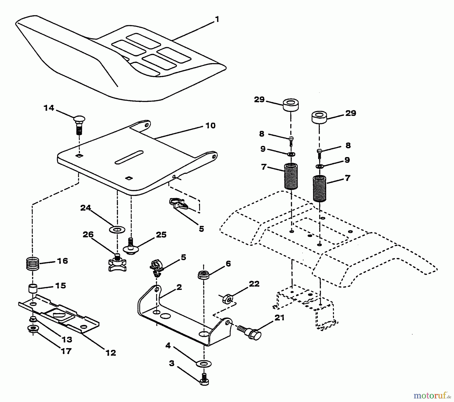 Husqvarna Rasen und Garten Traktoren LTH 140 (954000642) (HN14H42A) - Husqvarna Lawn Tractor (1994-01 & After) Seat Assembly