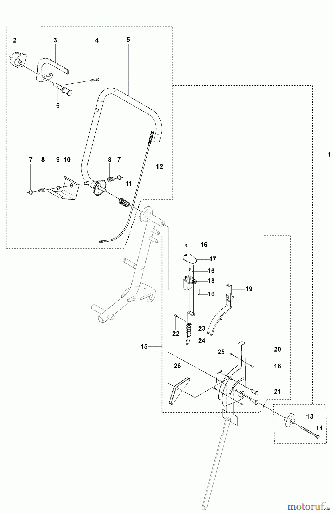 Husqvarna Zubehör, Sägen KV 750 - Husqvarna Trolley Cart (2007-06 to 2008-03) Handlebar Assy And Throttle Handle Assy And Wire Assy