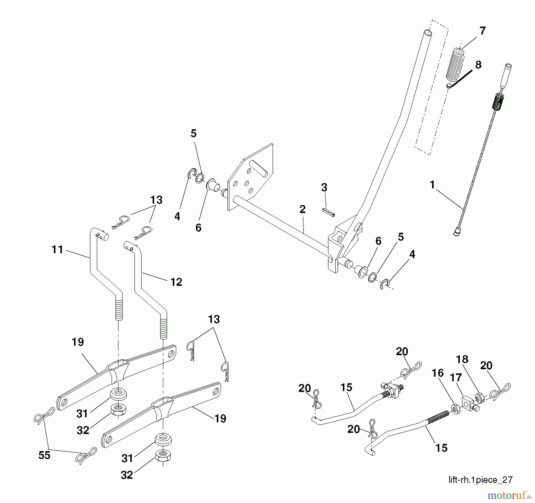 Husqvarna Rasen und Garten Traktoren LT 141 (96011029402) - Husqvarna Lawn Tractor (2011-09 & After) MOWER LIFT / DECK LIFT