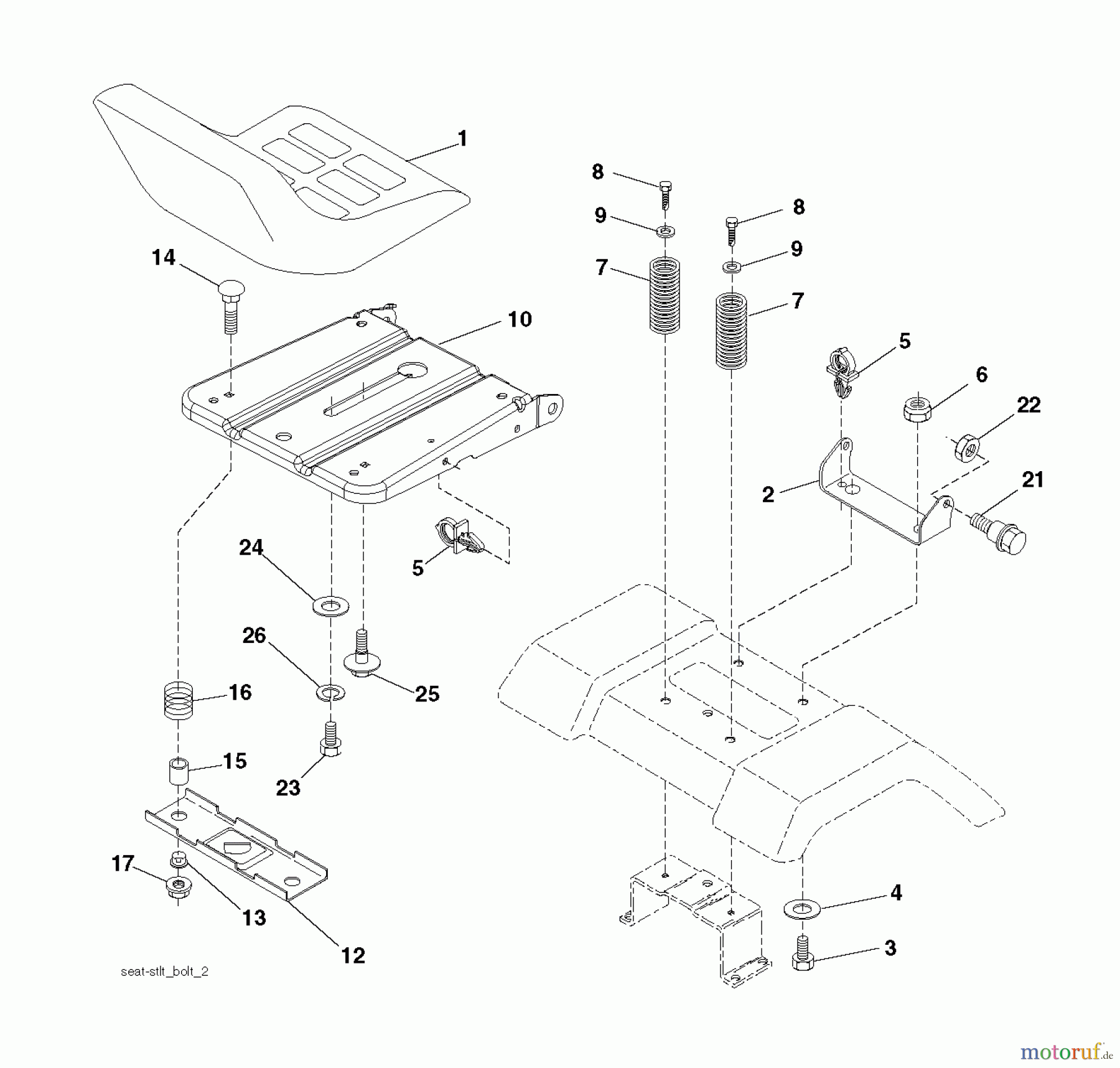 Husqvarna Rasen und Garten Traktoren LT 141 (96011029403) - Husqvarna Lawn Tractor (2012-08 & After) SEAT