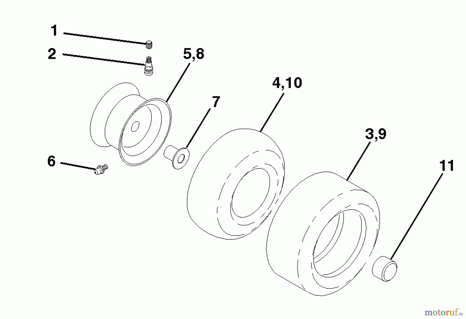 Husqvarna Rasen und Garten Traktoren LTH 145 (954140006D) - Husqvarna Lawn Tractor (1998-07 & After) Wheels And Tires