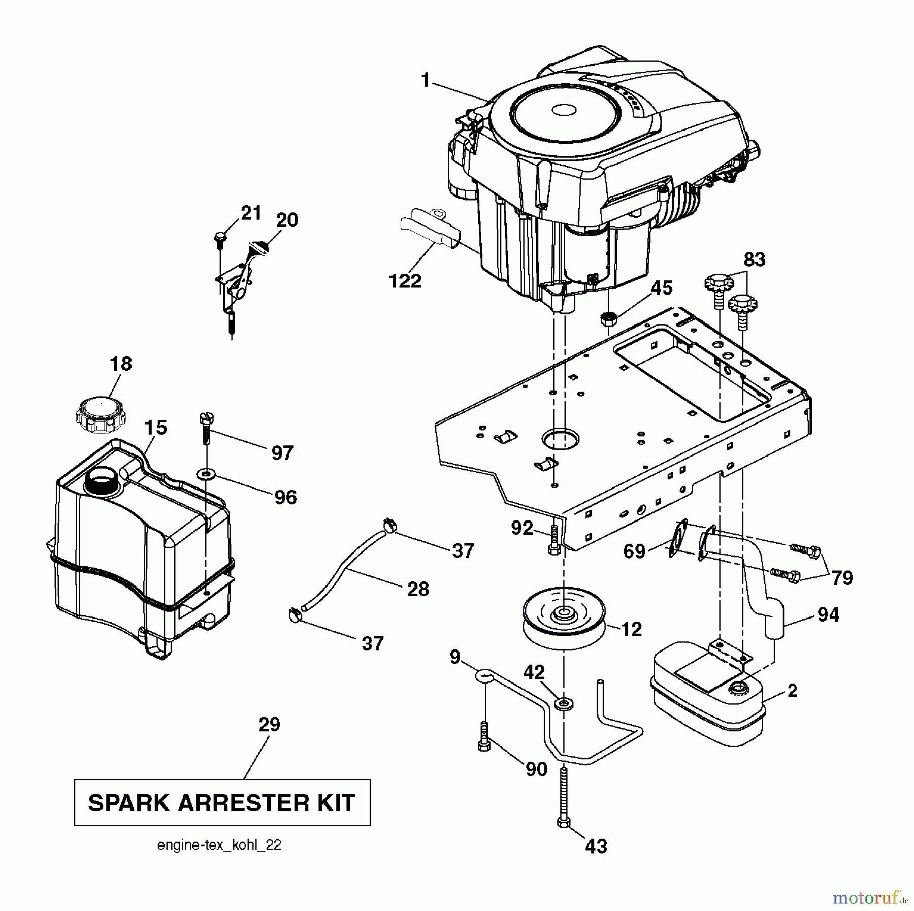 Husqvarna Rasen und Garten Traktoren LTH 151 (96041020101) - Husqvarna Lawn Tractor (2011-05 & After) ENGINE