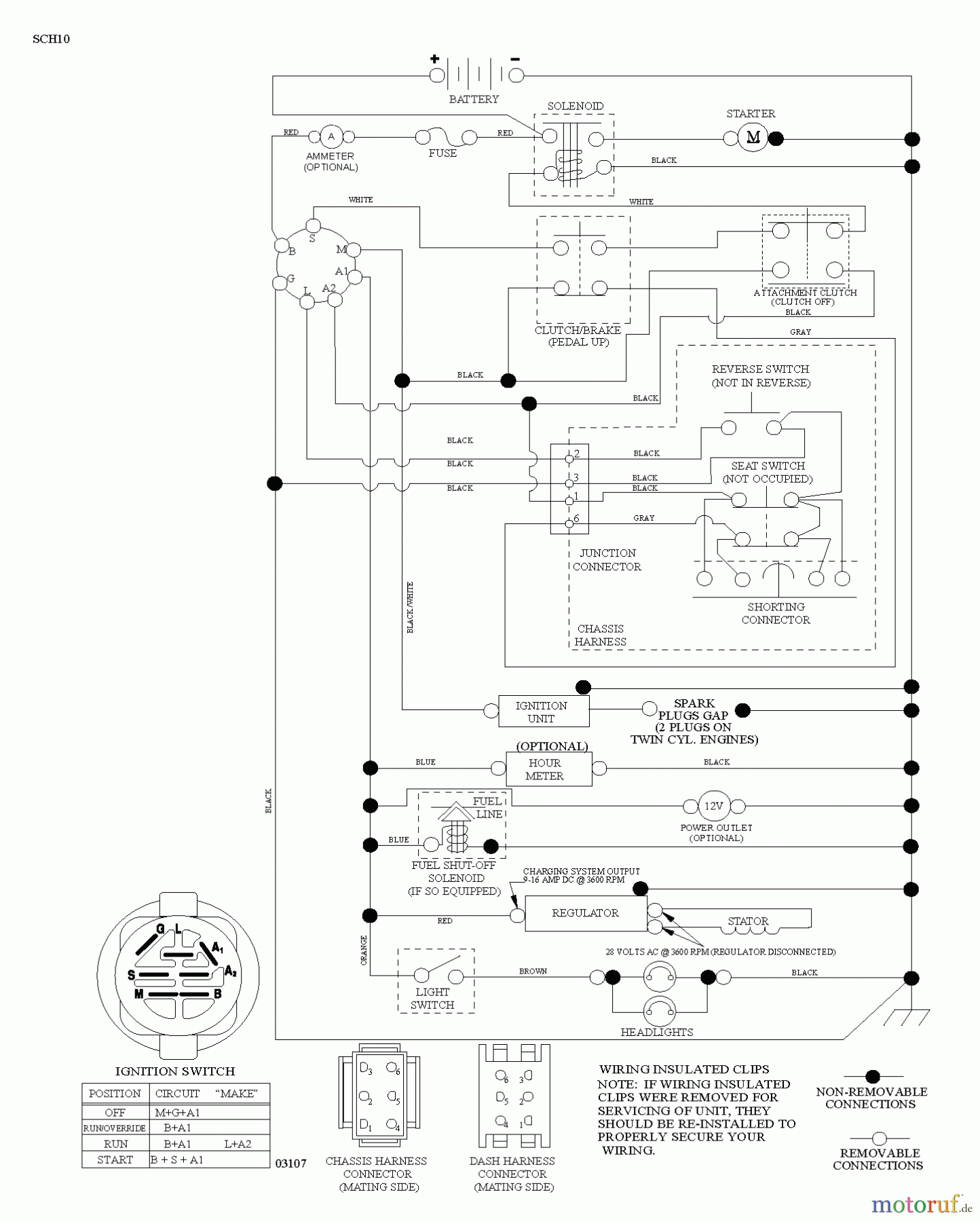 Husqvarna Rasen und Garten Traktoren LTH 151 (96041020101) - Husqvarna Lawn Tractor (2011-05 & After) SCHEMATIC