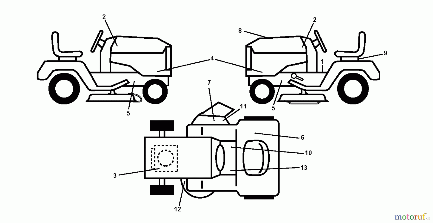 Husqvarna Rasen und Garten Traktoren LTH 152 (96041003007) - Husqvarna Lawn Tractor (2010-11 & After) DECALS