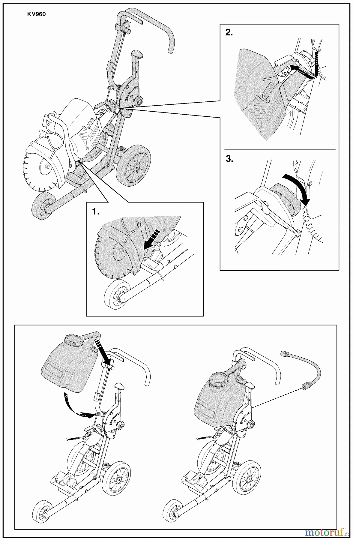 Husqvarna Zubehör, Sägen KV 960 - Husqvarna Trolley Cart (2008-01 to 2008-01) Mounting Instructions