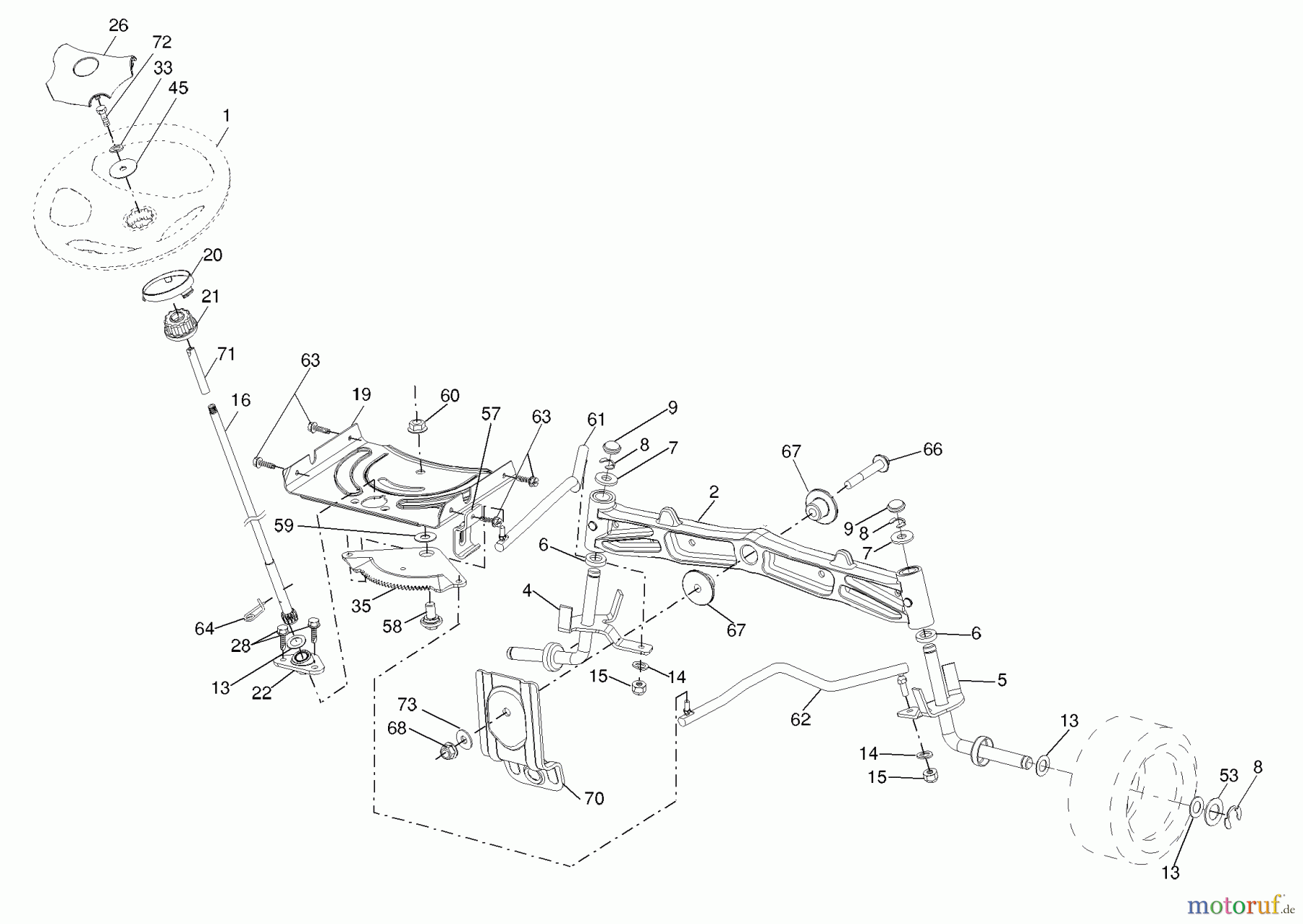 Husqvarna Rasen und Garten Traktoren LTH 1538 (96043003800) - Husqvarna Lawn Tractor (2006-12 & After) Steering Assembly