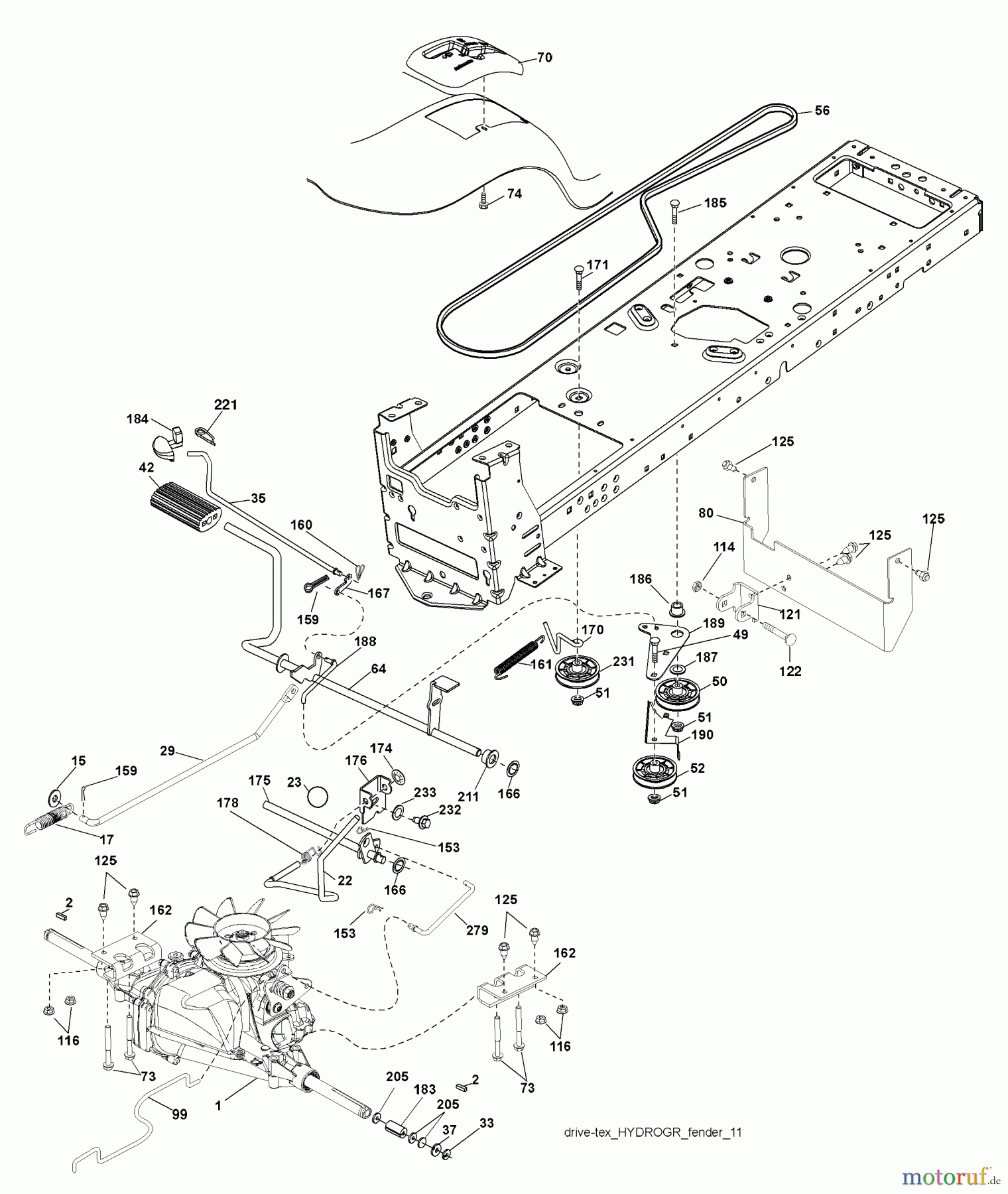 Husqvarna Rasen und Garten Traktoren LTH 1538 (96043003801) - Husqvarna Lawn Tractor (2007-08 & After) Drive