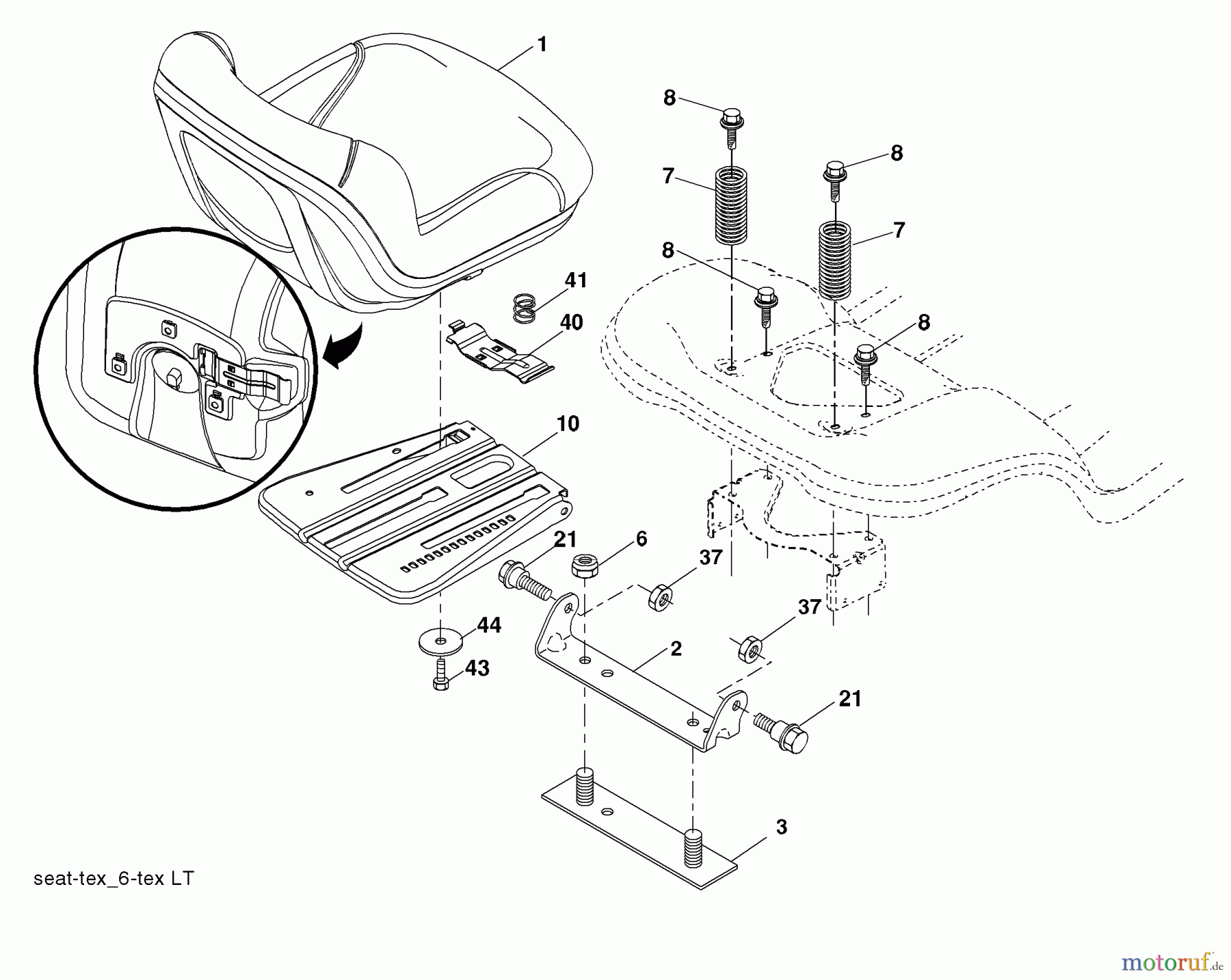 Husqvarna Rasen und Garten Traktoren LTH 1538 (96043003801) - Husqvarna Lawn Tractor (2007-08 & After) Seat Assembly
